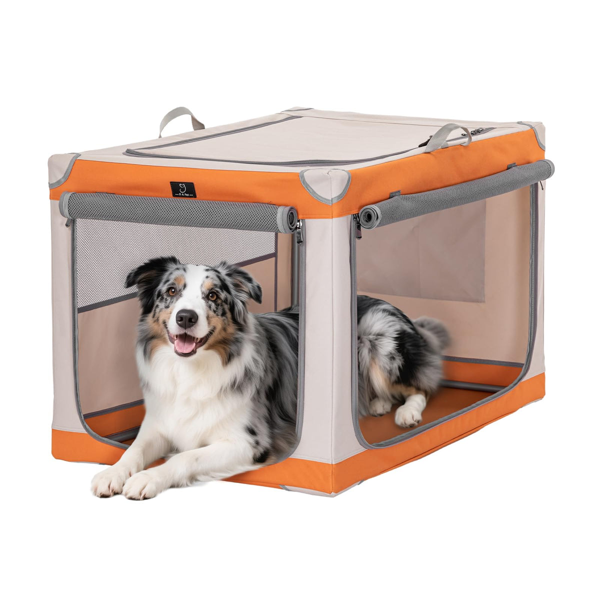 A 4 Pet Animal Cage in 36.0"L x 24.0"W x 23.0"H, Orange+Beige