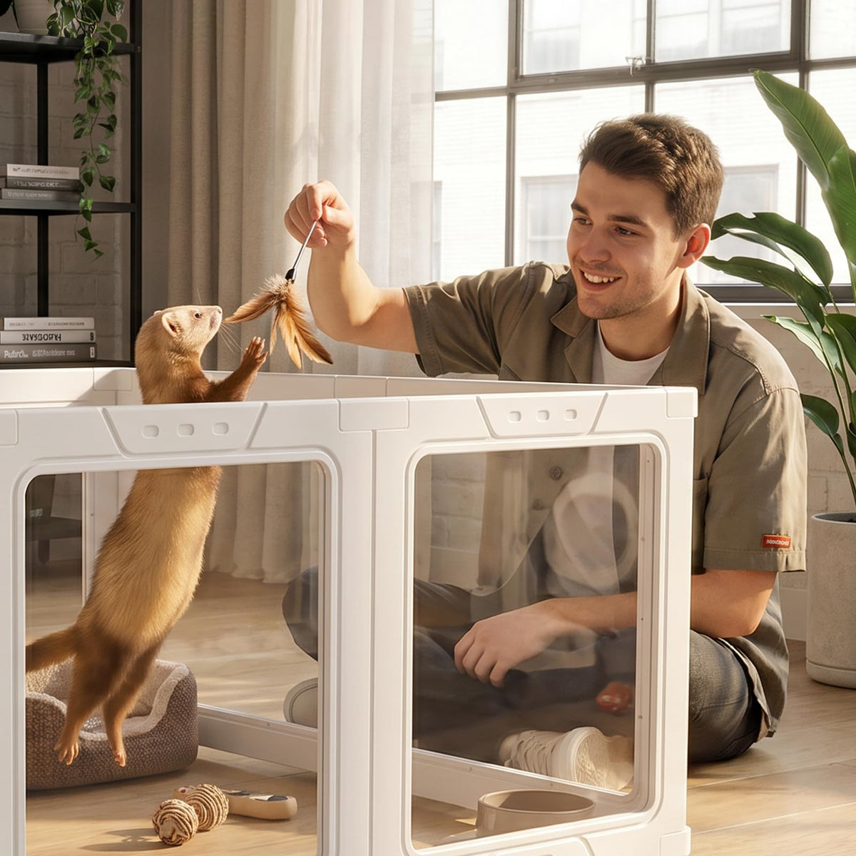 JEKO&JEKO Pet Playpen in Medium, White