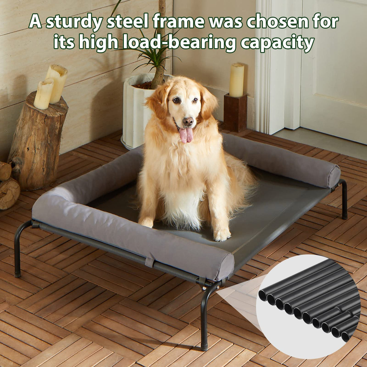 RRPETHOME Pet Bed Mat in 43.0"L x 31.0"W x 8.0"Th, light gray