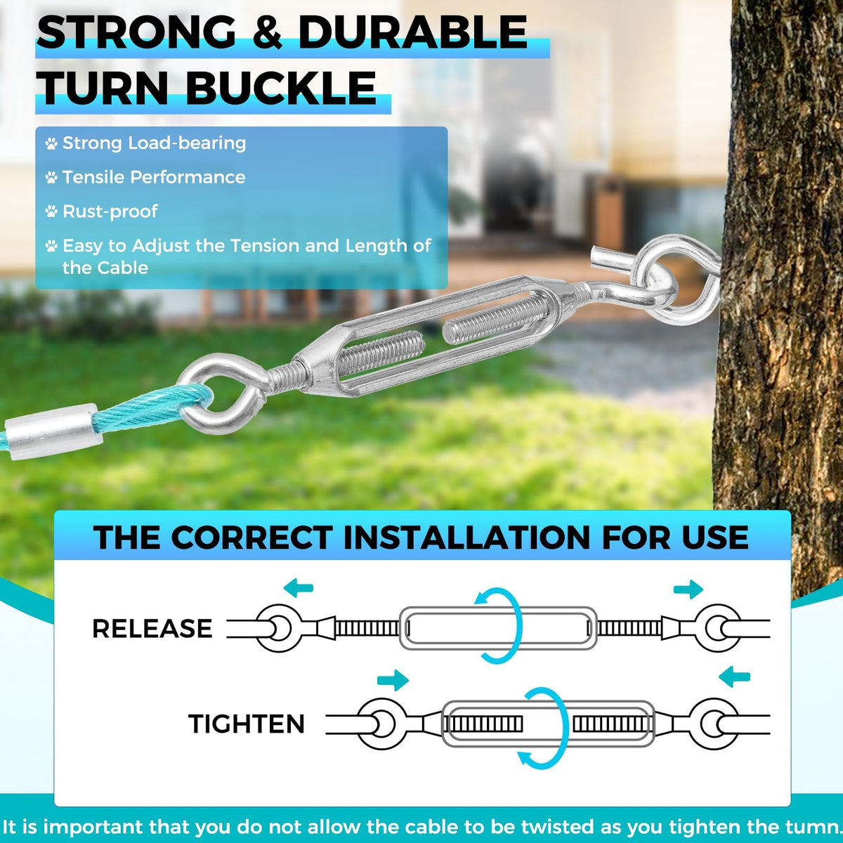 Duckygoo Leash in 100FT+10FT,250LBS, Teal