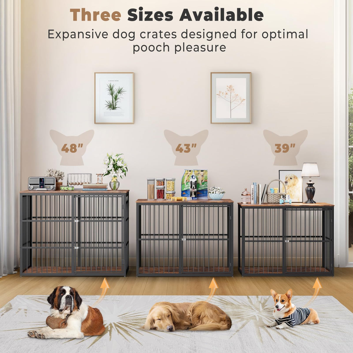 Lyromix Animal Cage in 43.3"L x 29.9"W x 33.1"H, Brown
