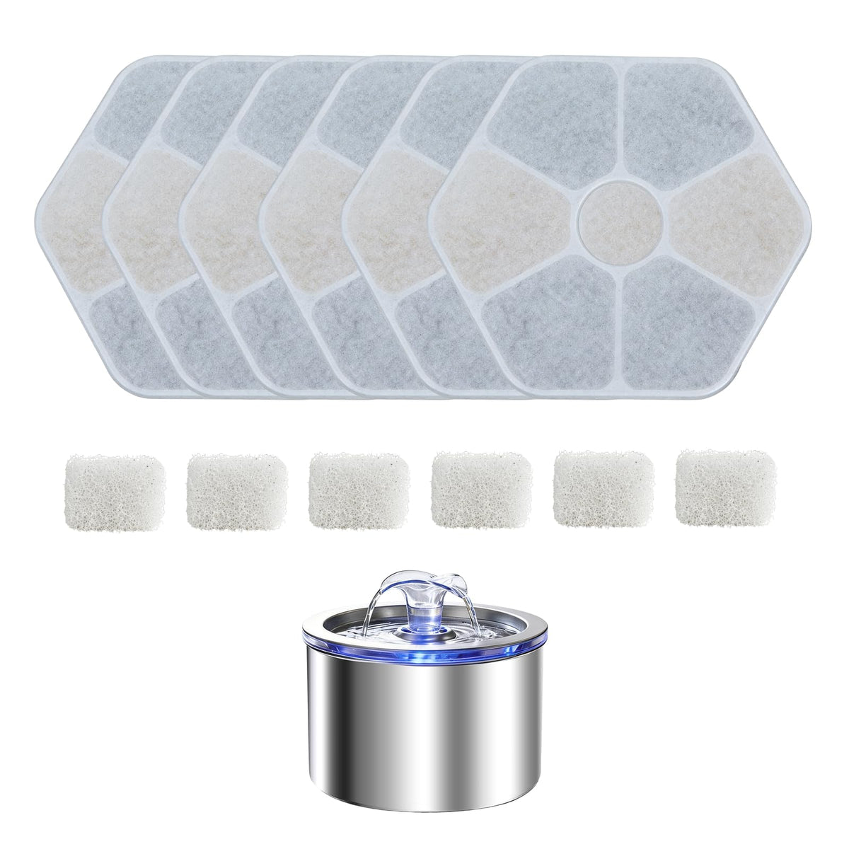 Zvaiv Animal Water Dispenser in 6 Filters + 6 Pump Sponges