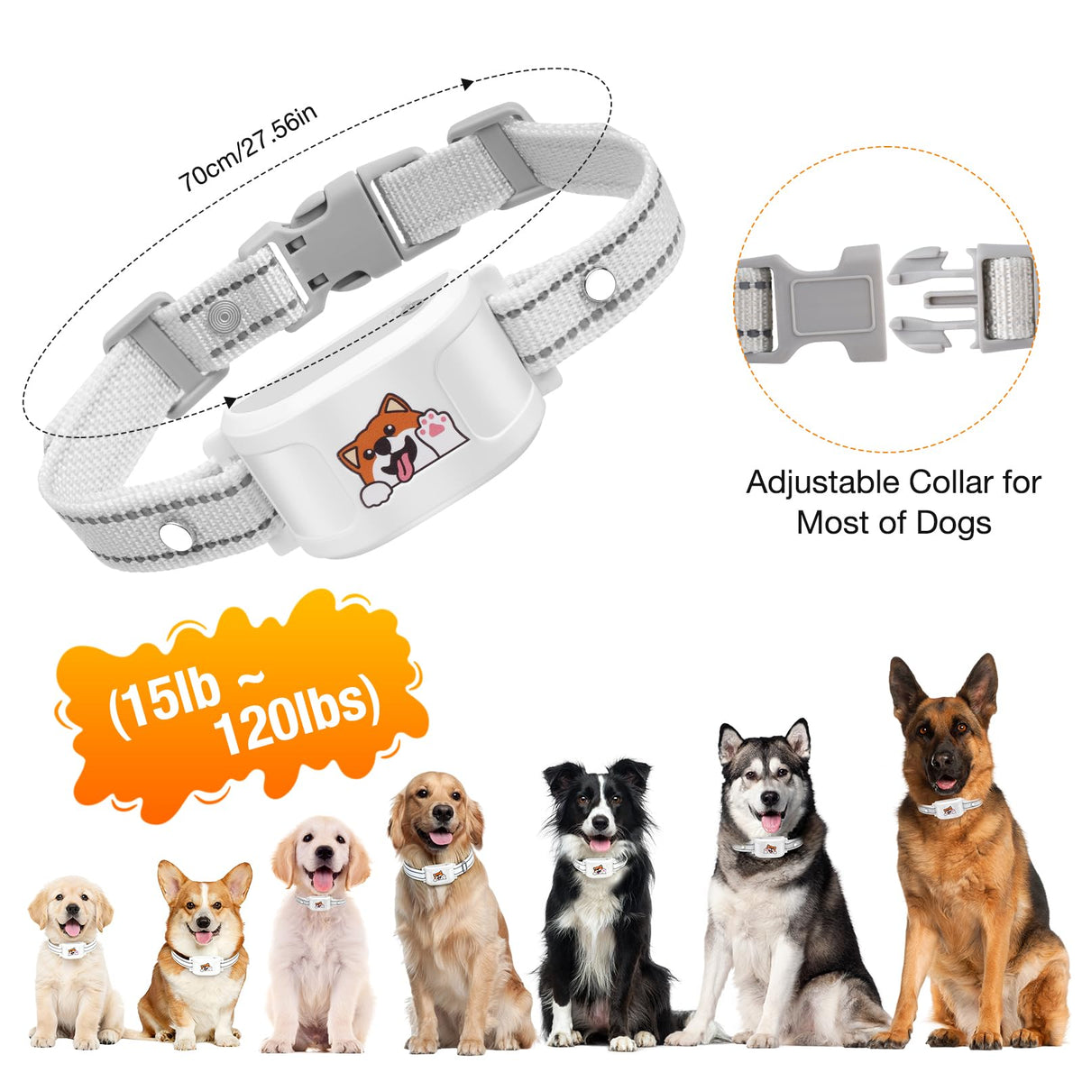 KJEFYPETZN Animal Collar in white-1