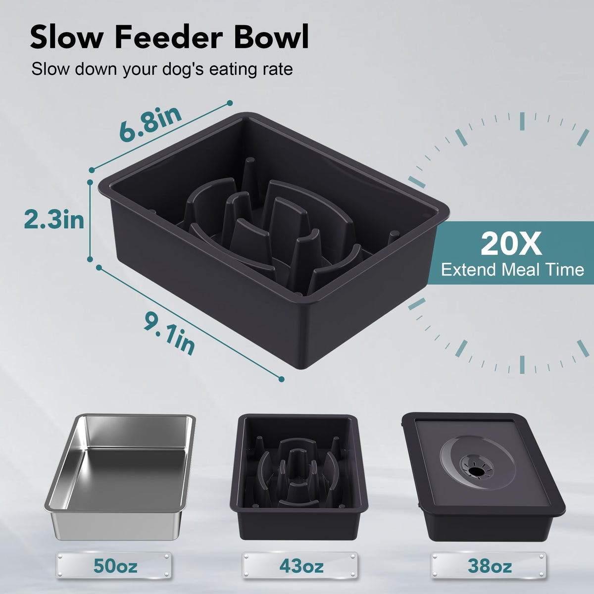 UPSKY Pet Feeder in C-3 in 1 (Black)