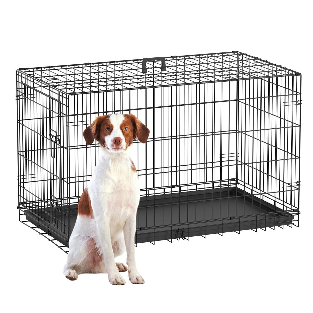 FDW Animal Cage in 42.0"L x 24.0"W x 26.0"H, Dark Black
