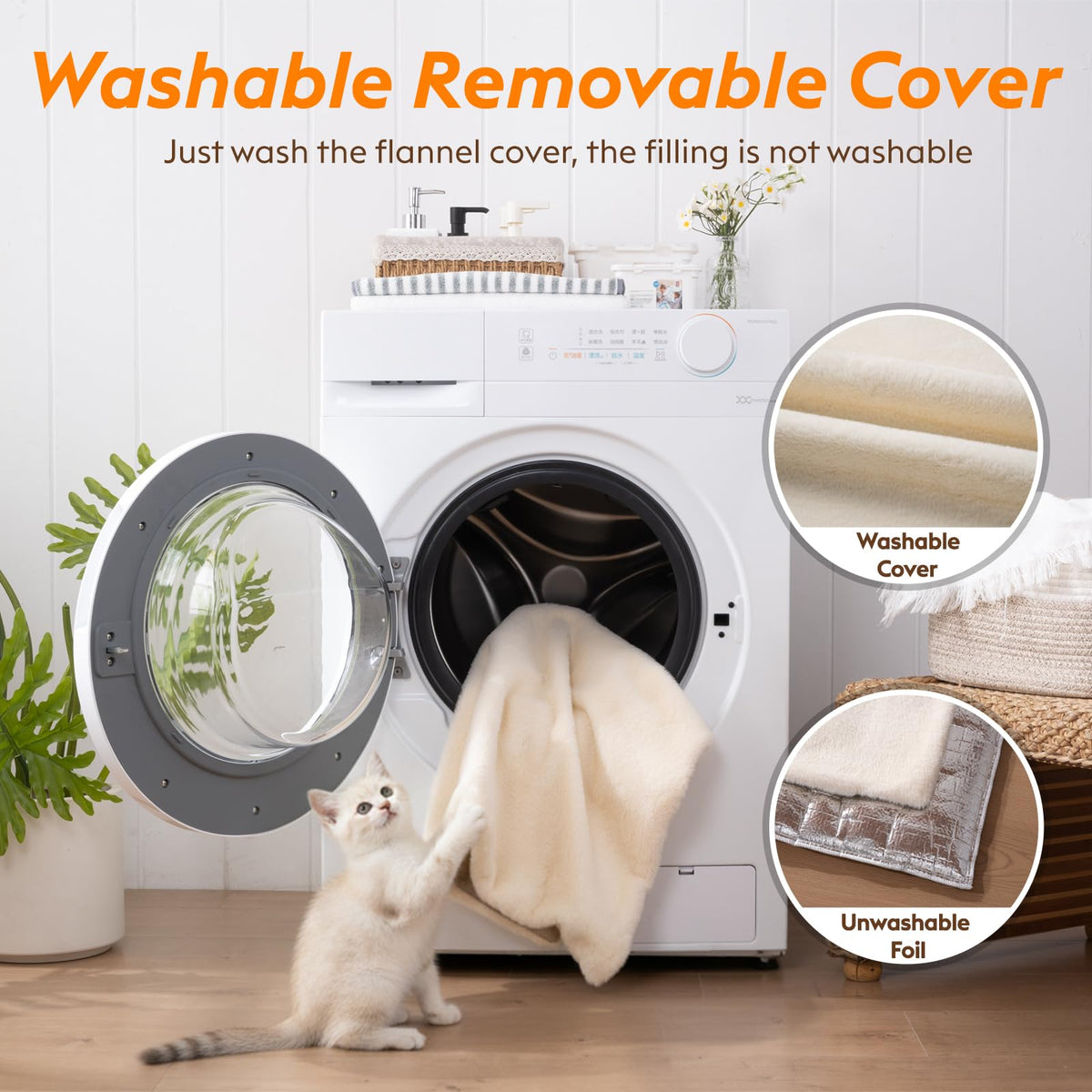 FunFurry Pet Bed Mat in 24" X 18", Ivory
