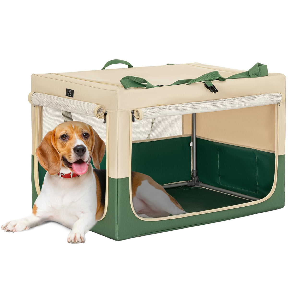 A 4 Pet Animal Cage in 30.0"L x 20.0"W x 19.0"H, Green+Beige