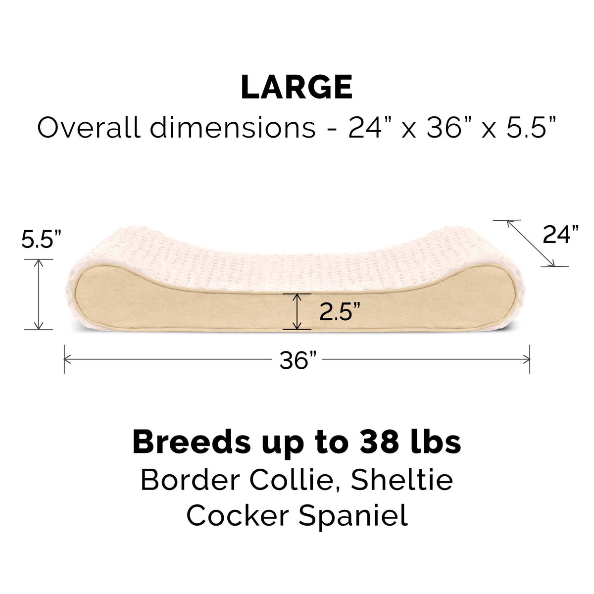 Furhaven Pet Bed Mat in Large, Ultra Plush (Cream)