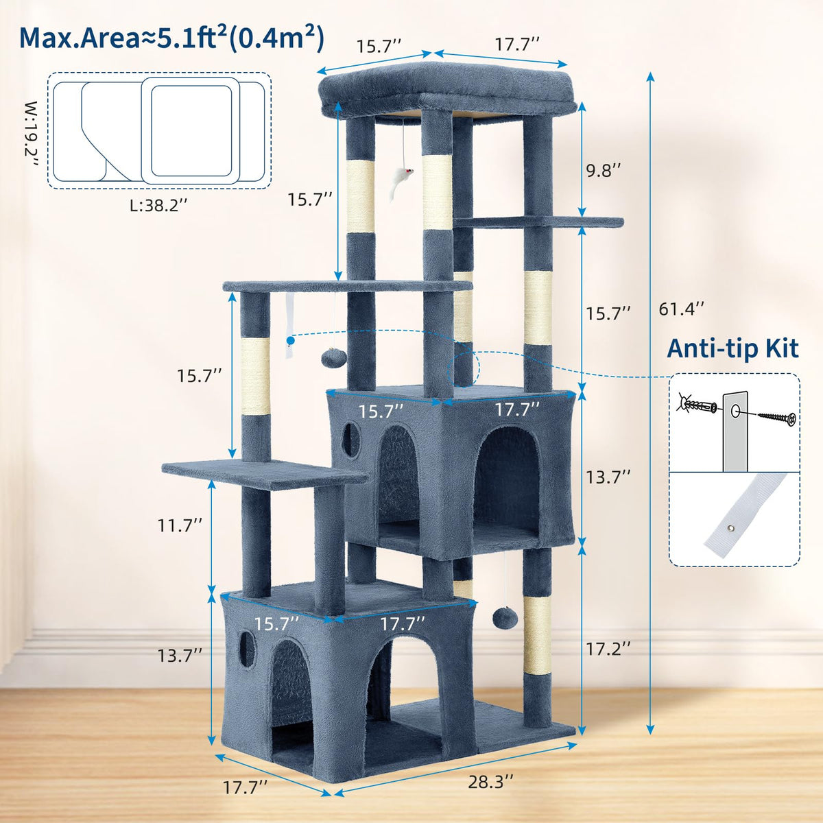 OUTLANE Pet Activity Structure in Light blue, Light Blue