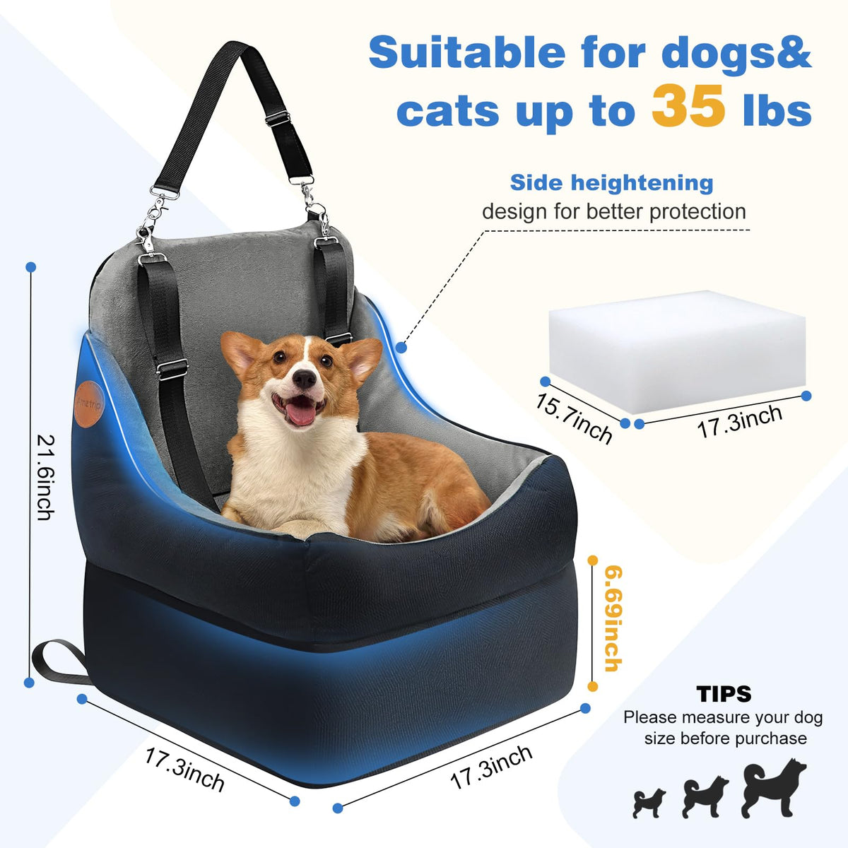 Amztrip Pet Seat in Large, Black