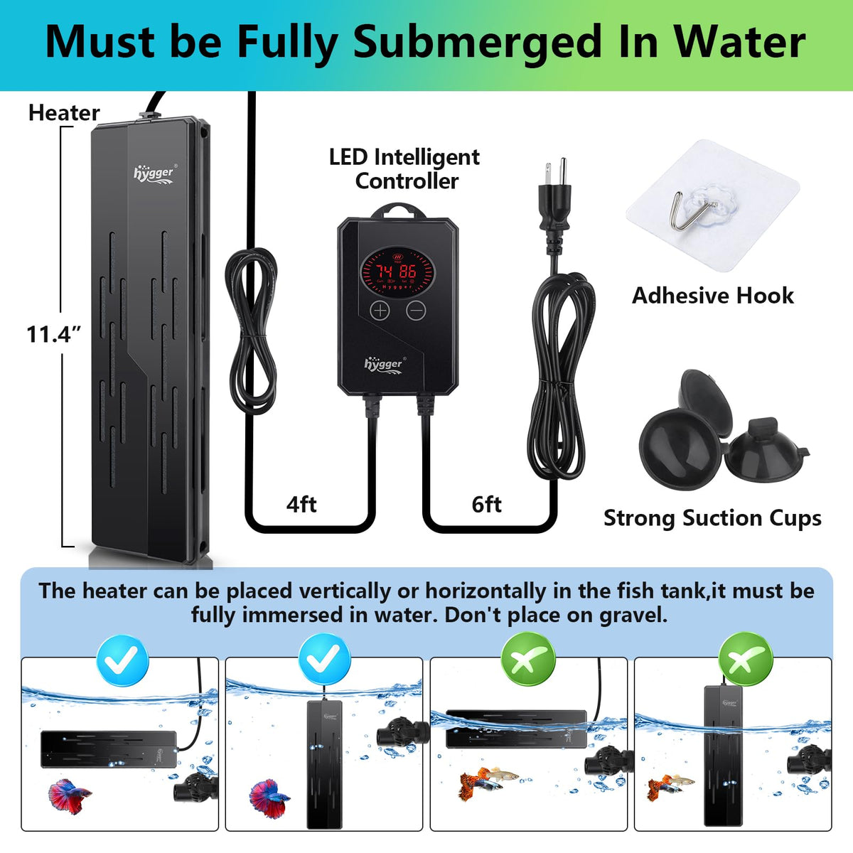 hygger Pet Supplies in 800W for 80-220 Gallon