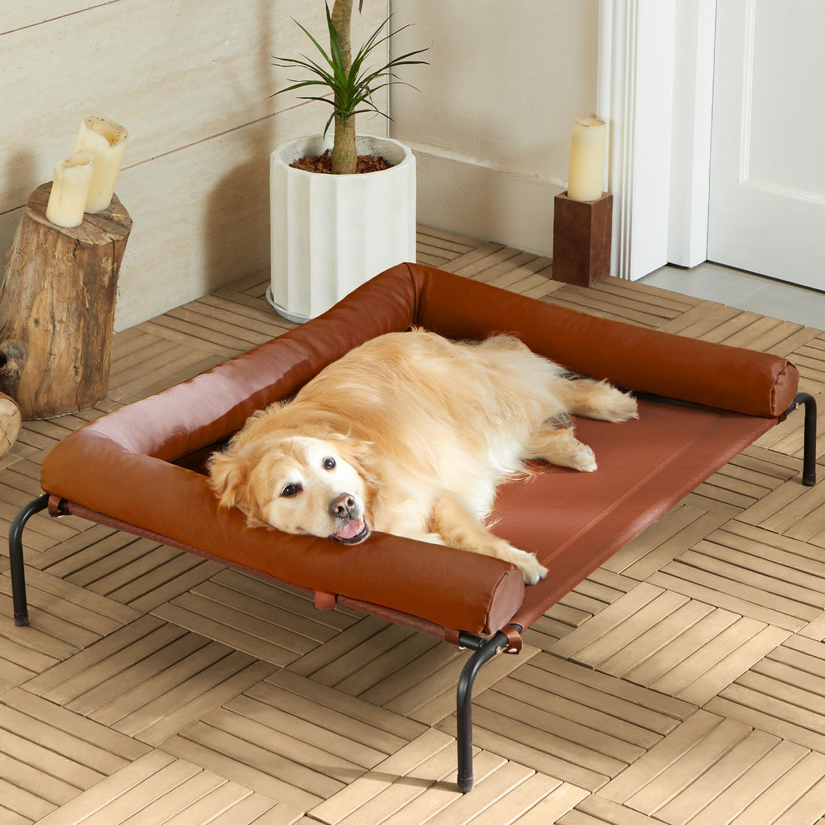 RRPETHOME Pet Bed Mat in 36.0"L x 26.0"W x 8.0"Th, light caramel