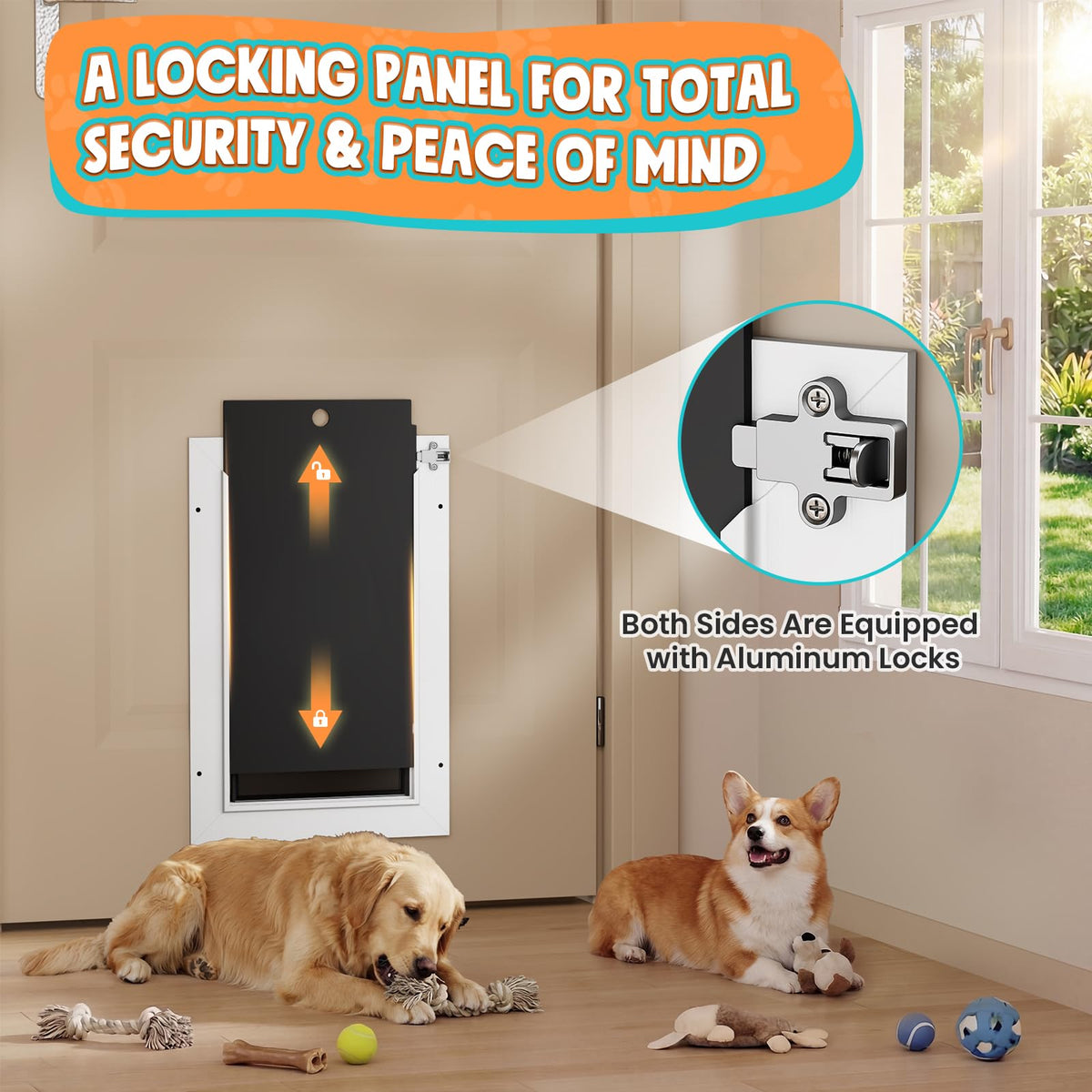 Tiylibe Pet Door in Medium, White