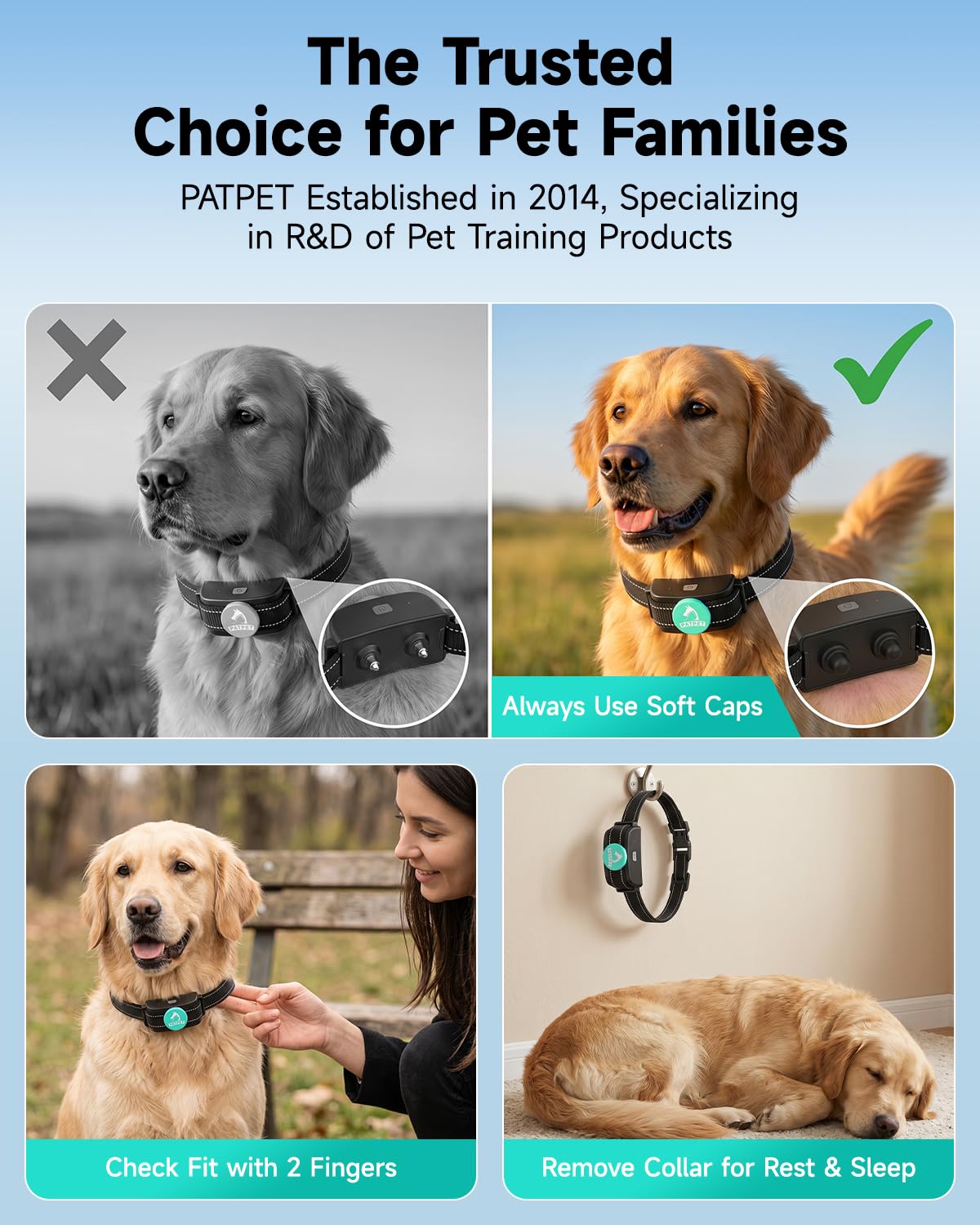 PATPET Animal Collar in 15-100Lbs, Teal