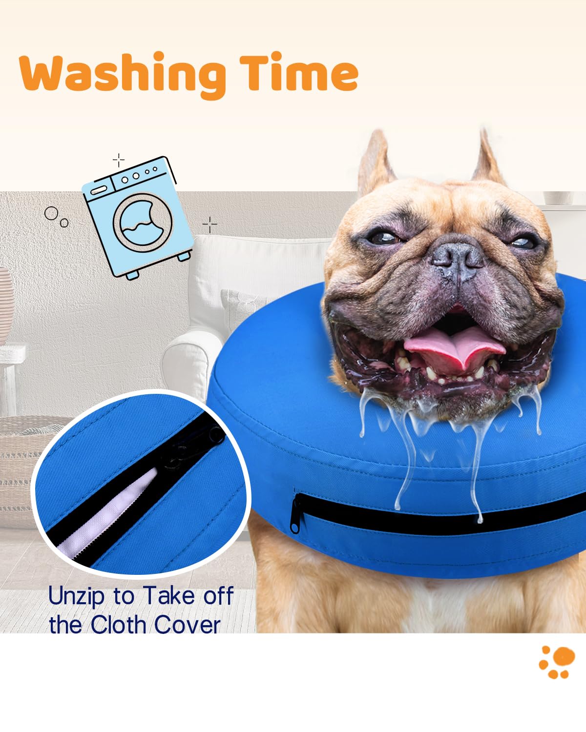 Supet Animal Recovery Collar Cone in XS(Neck 4"-7"), Solid Blue