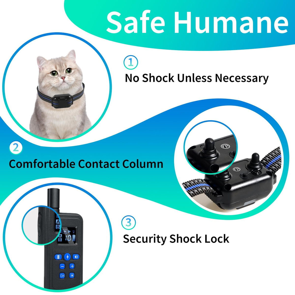 FASHILEAD Animal Collar in 1.578/0.86/0.78in, Black