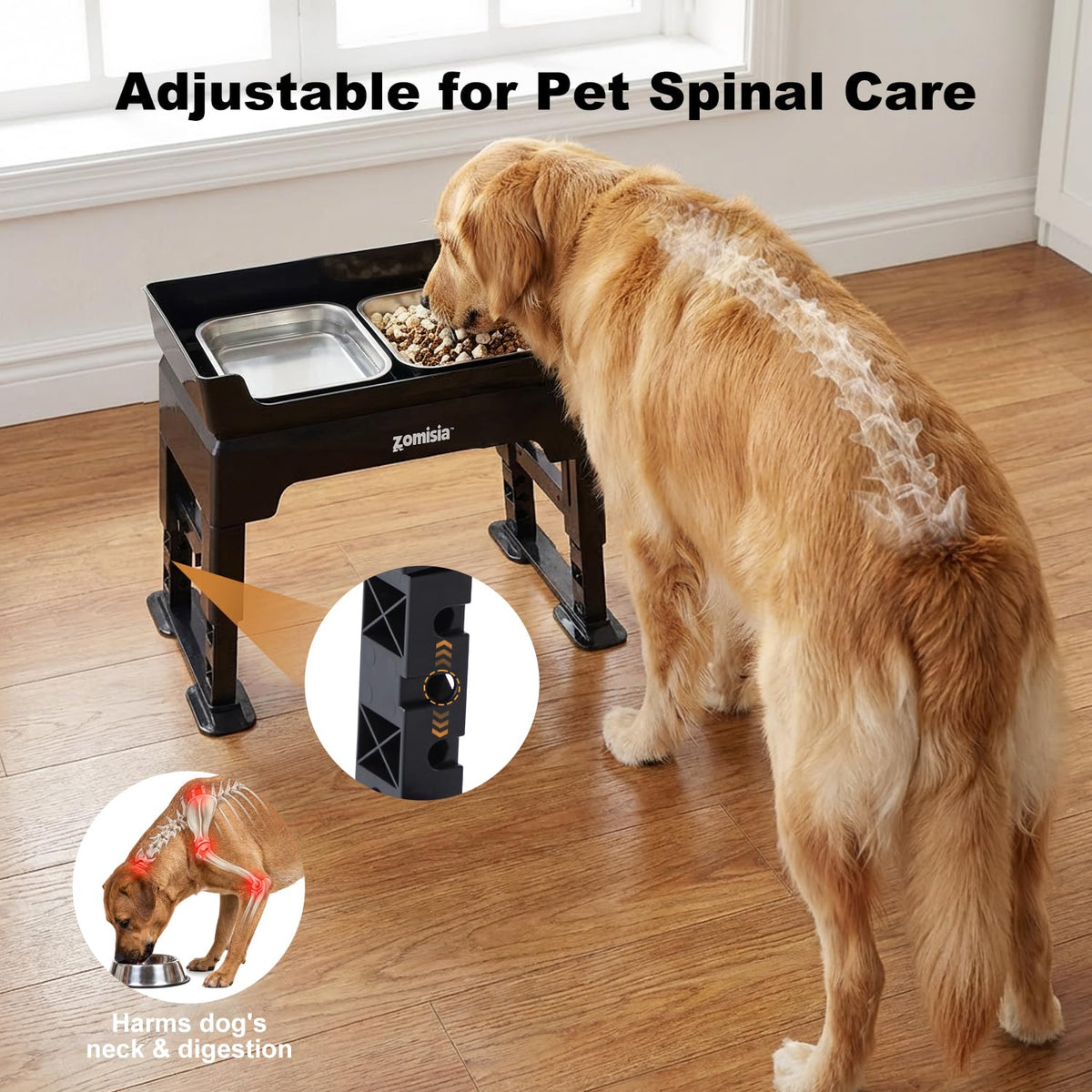 ZOMISIA Pet Feeder in 1.6L, Black