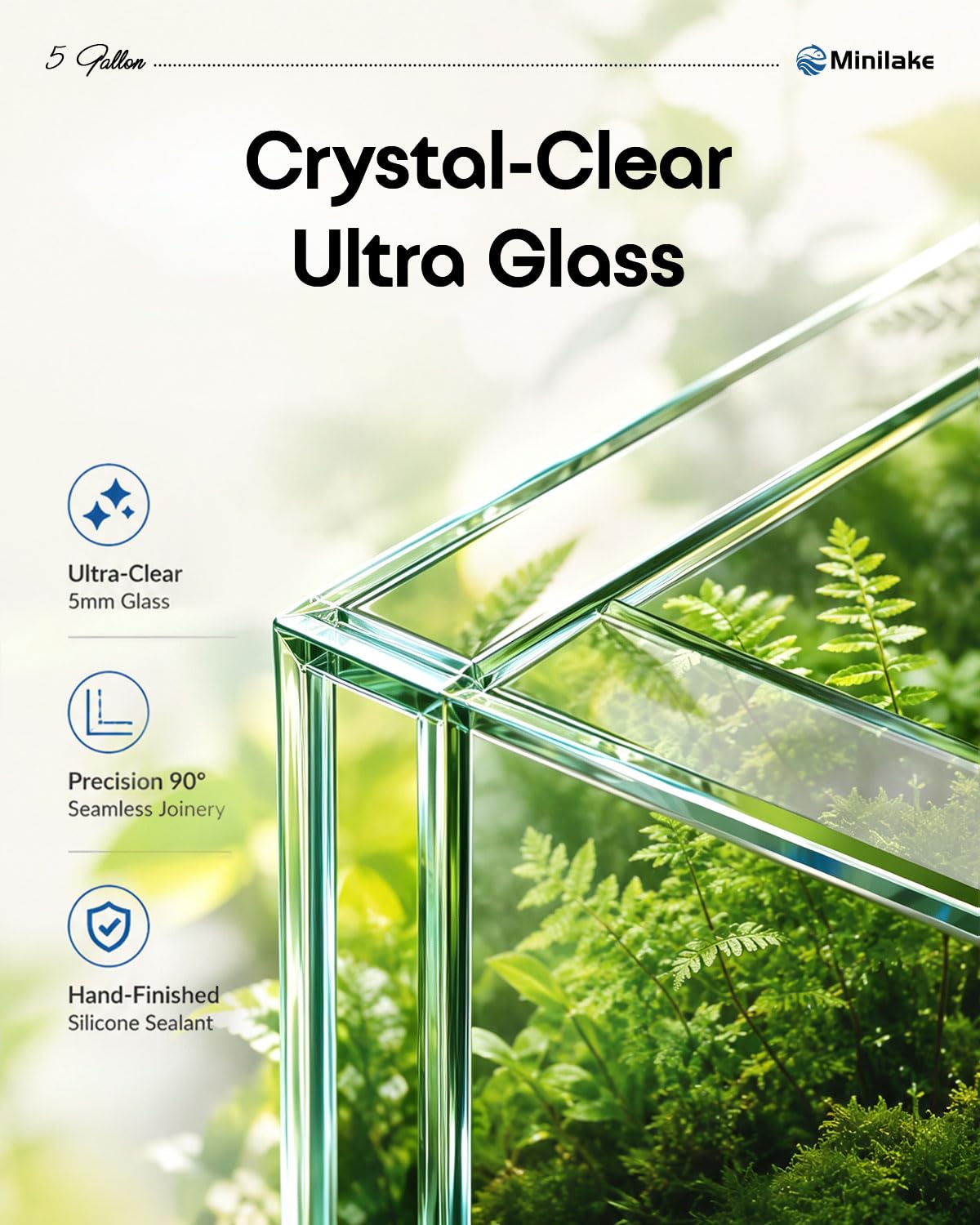 minilake Vivarium in 5 Gallon Vertical, Transparent