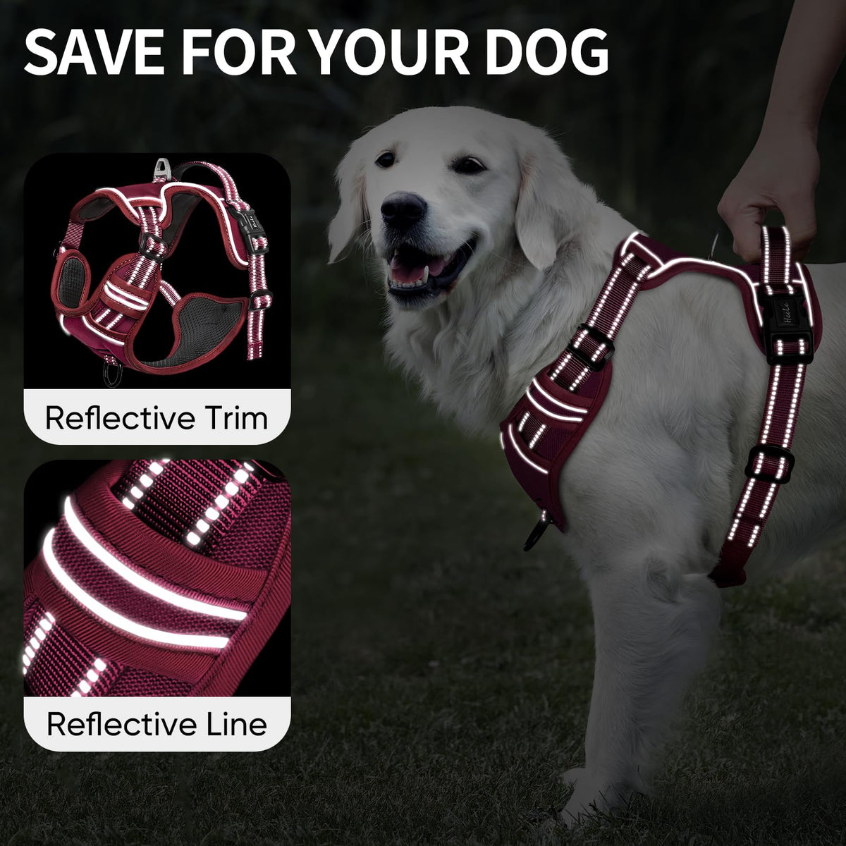 HEELE Animal Harness in S, Burgundy Red