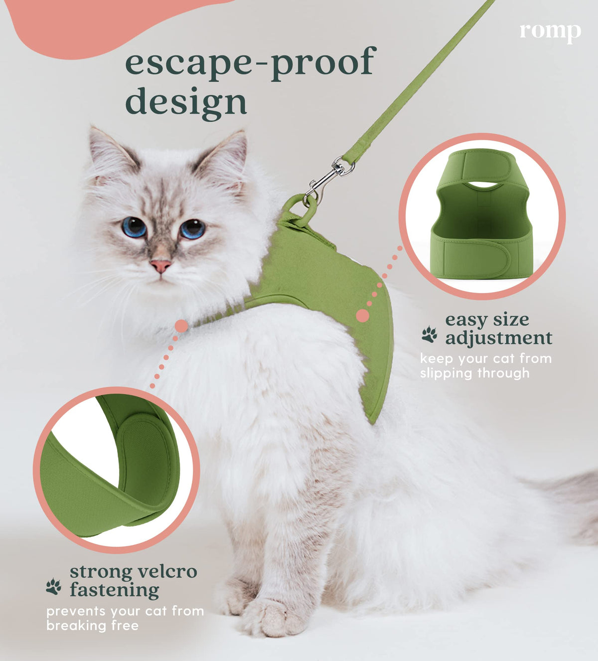 ROMP Animal Harness in Small, Matcha Green