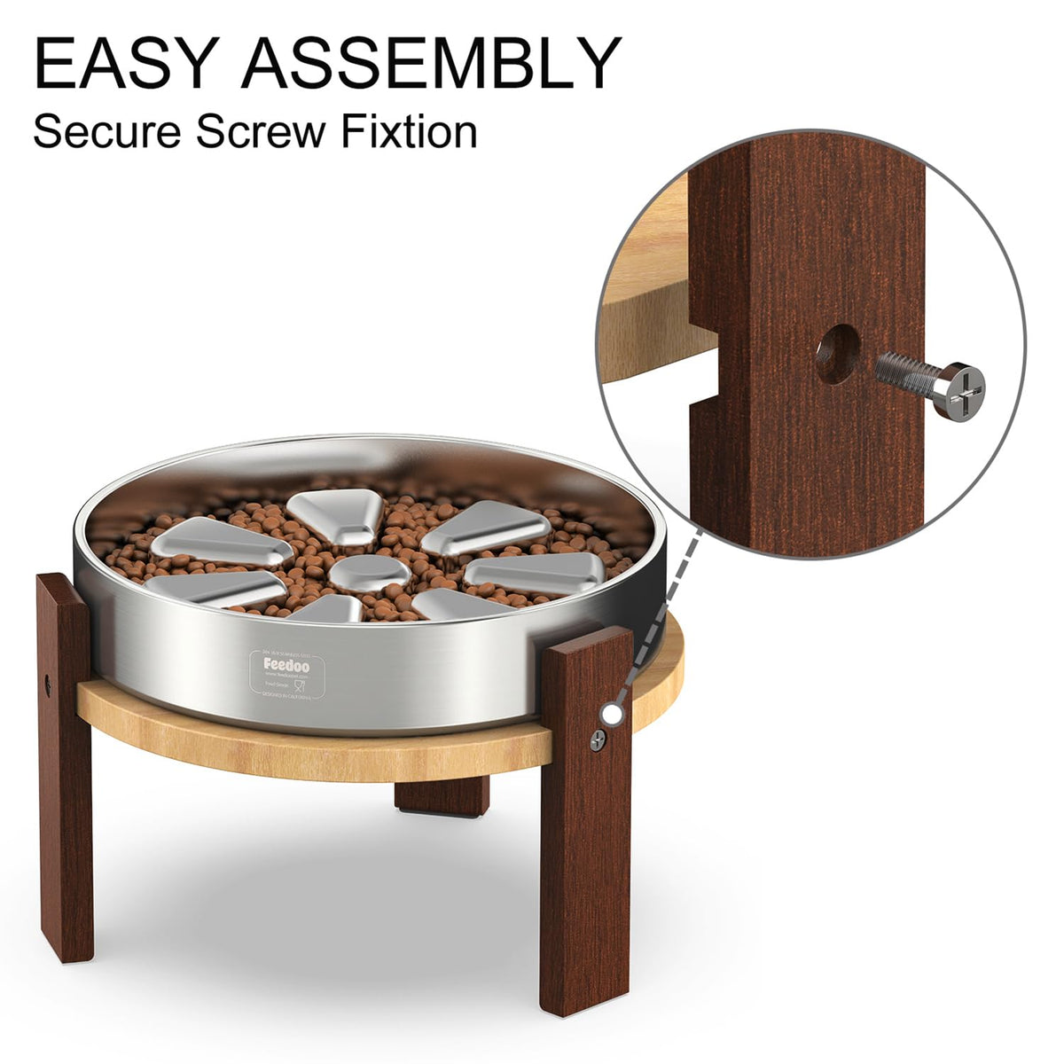 Feedoo Pet Feeder in 8" Height 4-Cup Slow Feeder