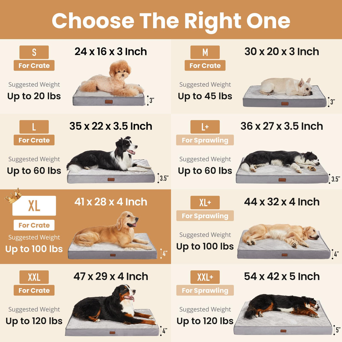 OhGeni Pet Bed Mat in 41" x 28" x 4" (For Crate), 01-Gray