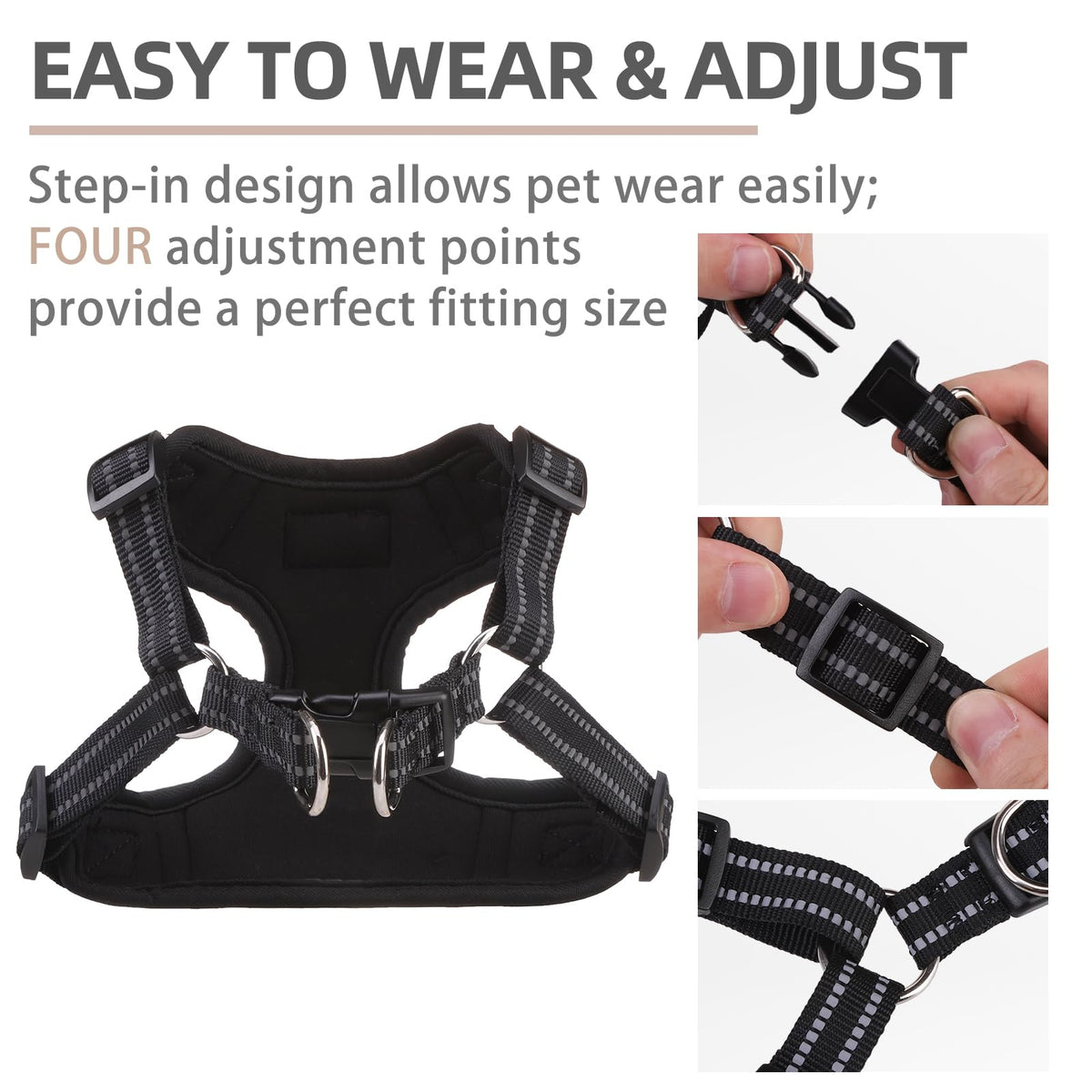 PUPTECK Animal Harness in S (13-17lbs, Chest 15"-18"), #1 HotPink(Breathable Mesh)