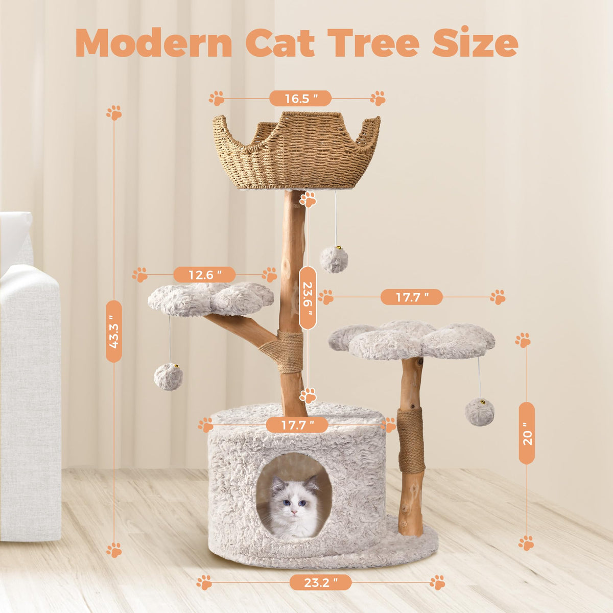 Easyego Pet Activity Structure in 43.3'', Bullet Gray