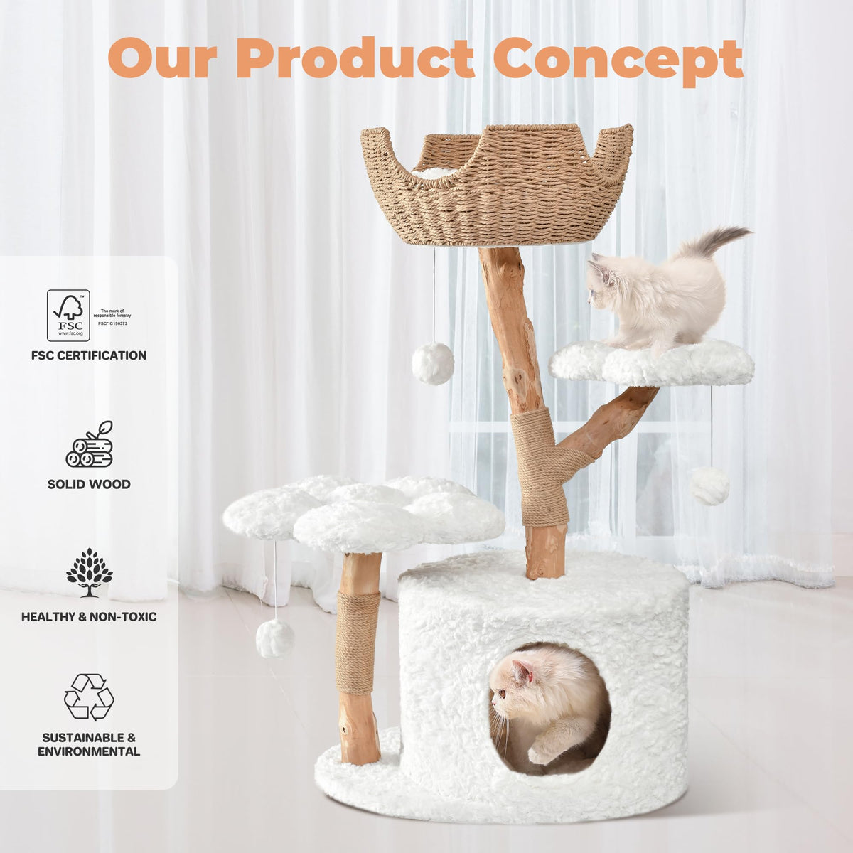 Easyego Pet Activity Structure in 40.5'', White