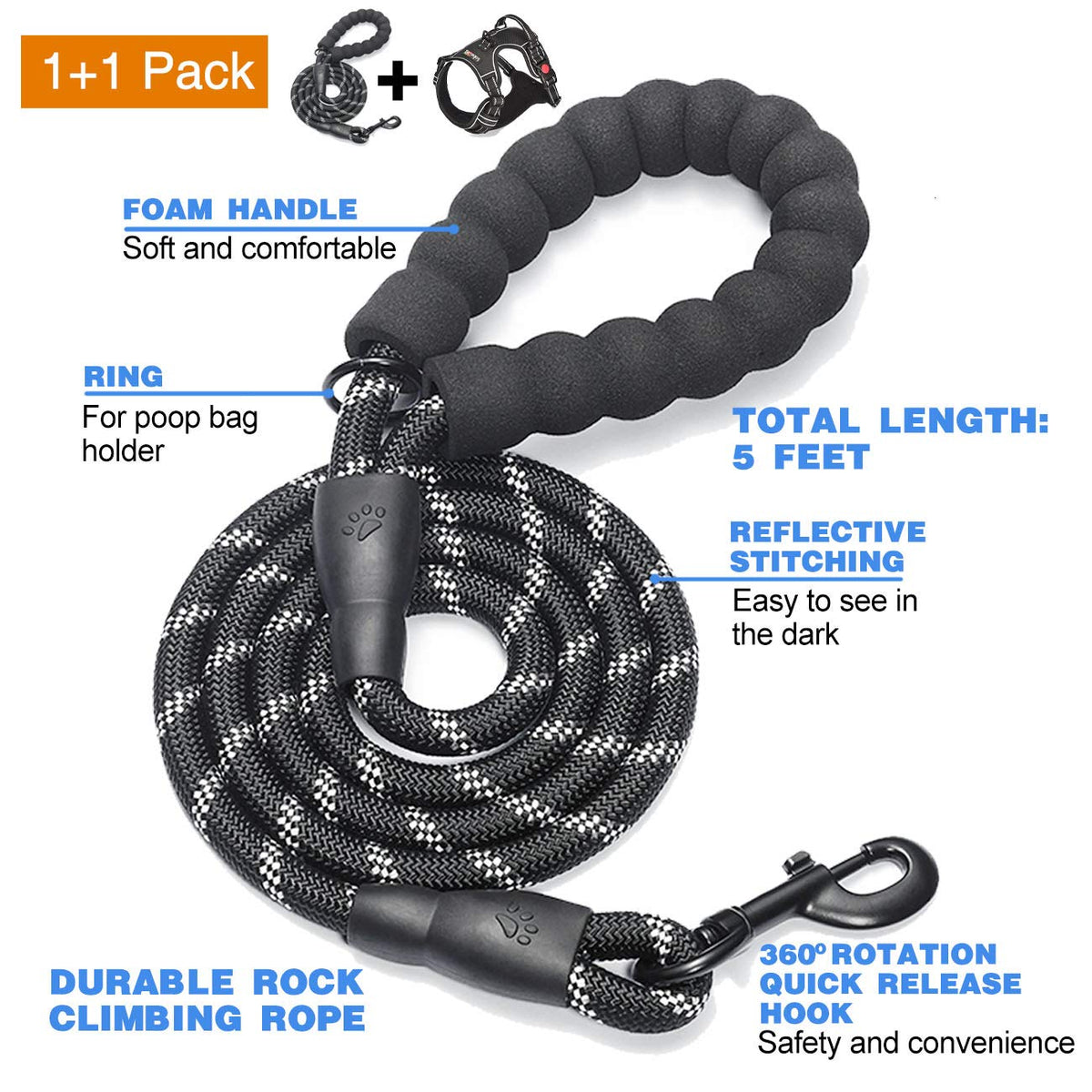 tobeDRI Animal Harness in Small, Black