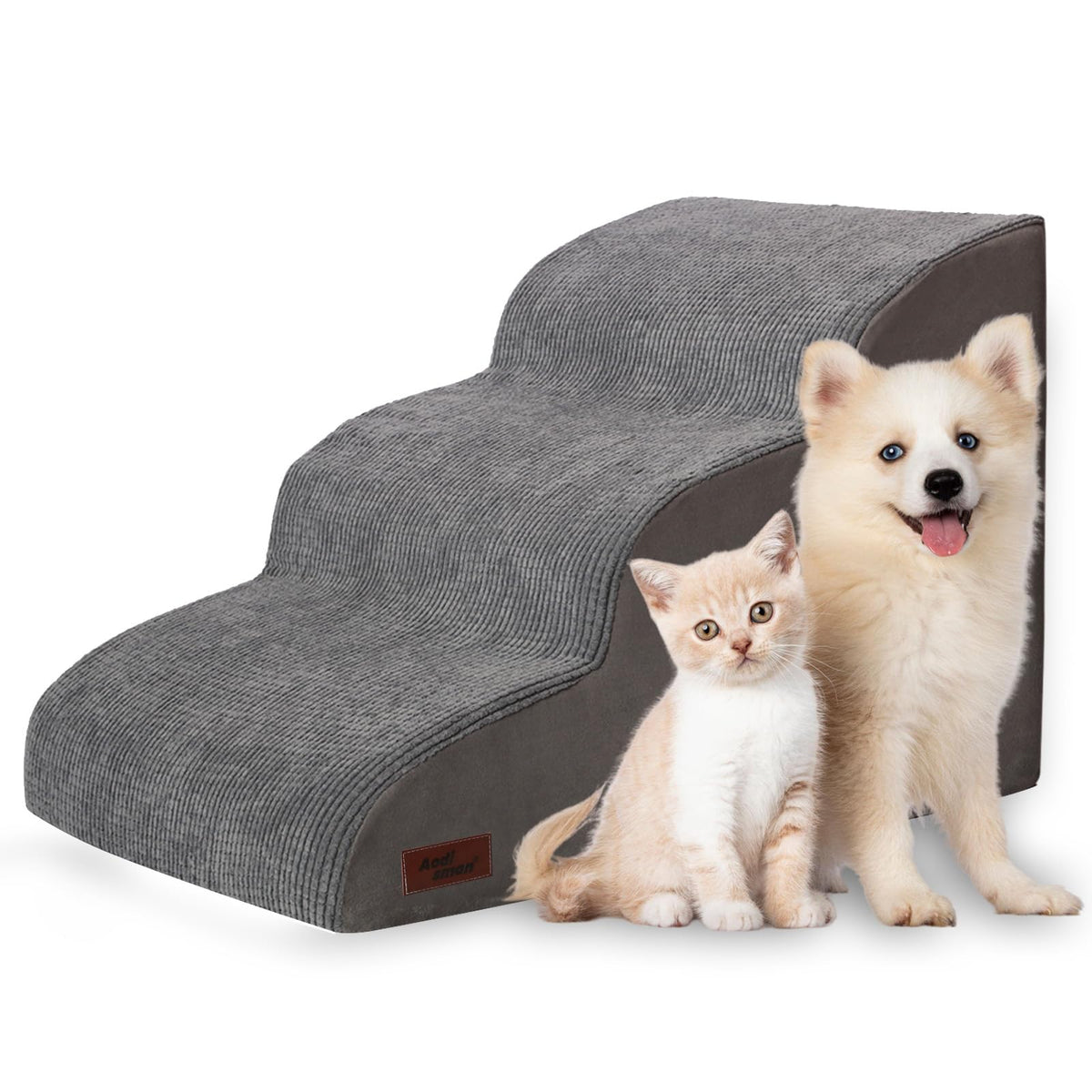 aodisman Animal Stair in Standard 3-Step 15.7"H, Grey