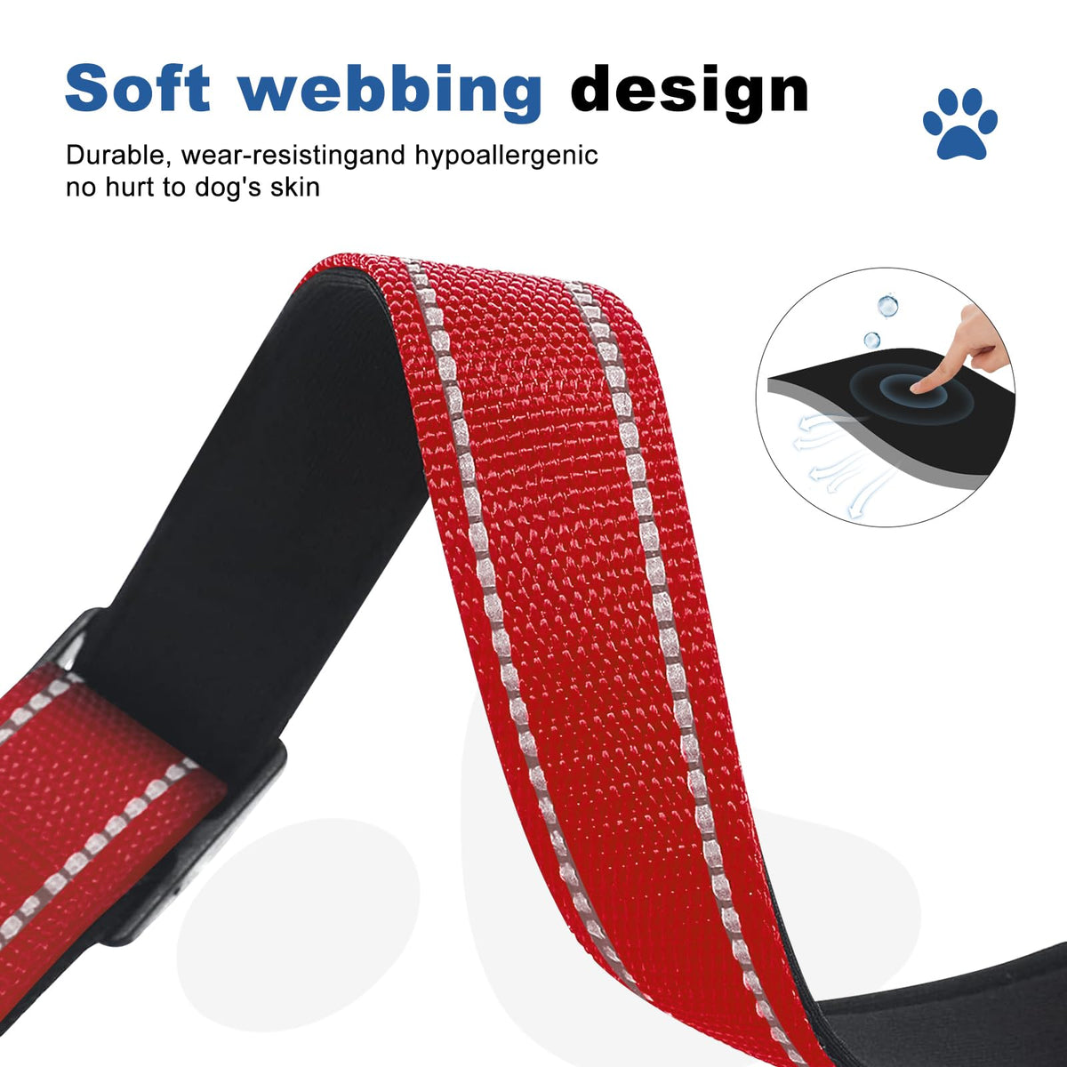 GDLKPS Animal Collar in XS:3/4" Wide for 11.5"-13.5" Neck, Red
