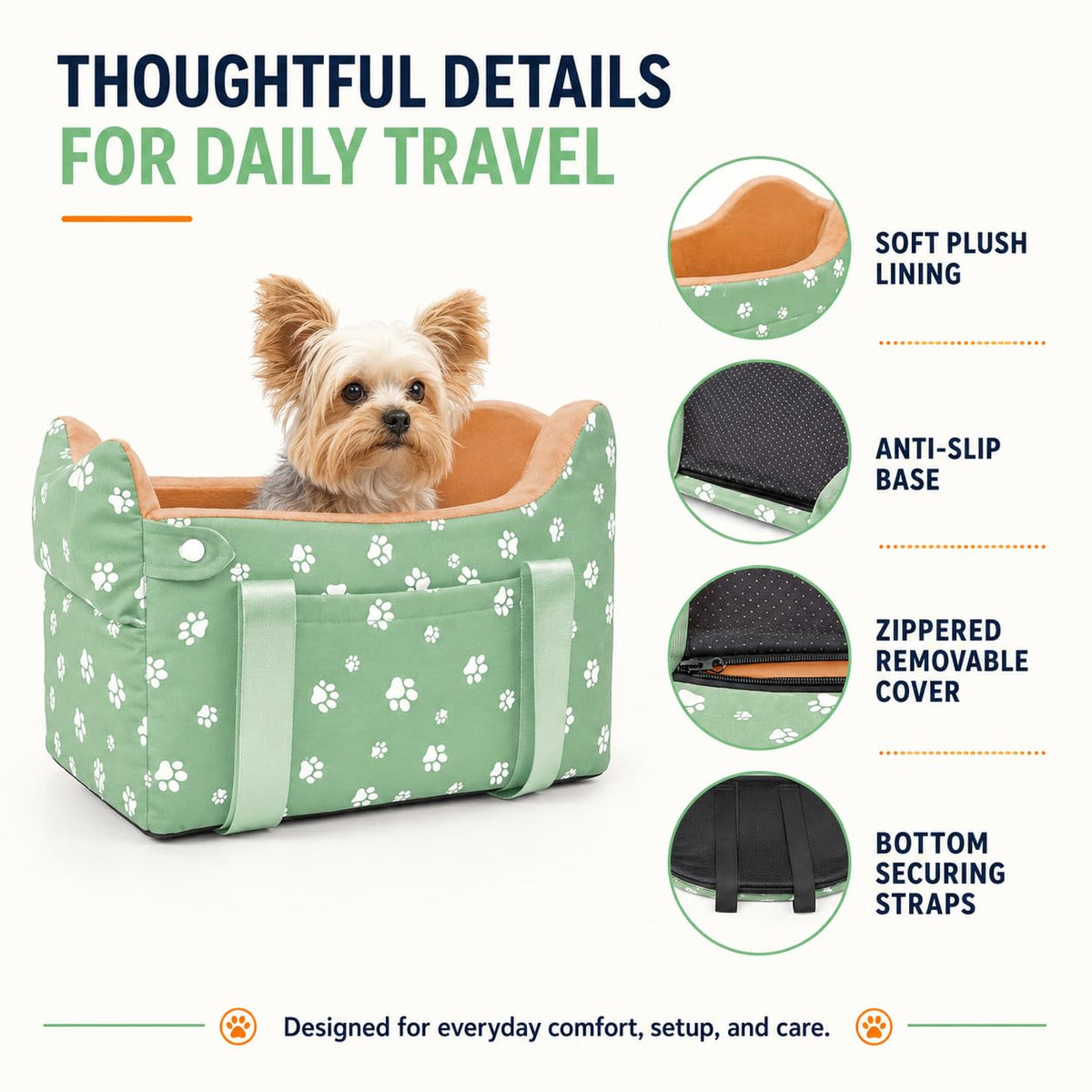Cullaby Pet Seat in Small, Green