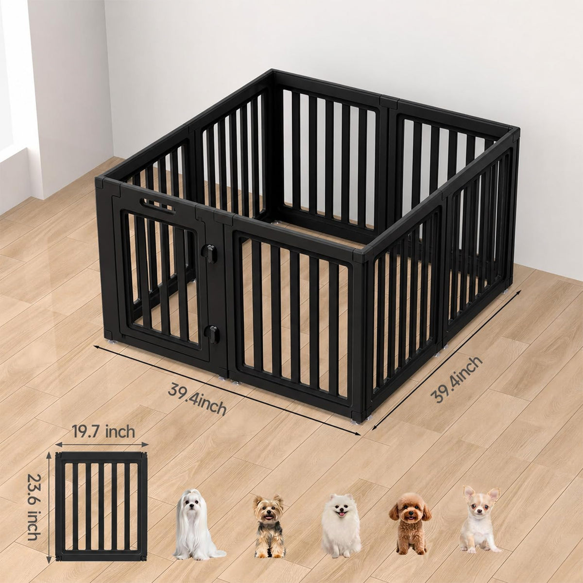 everfront Pet Playpen in 24", Black