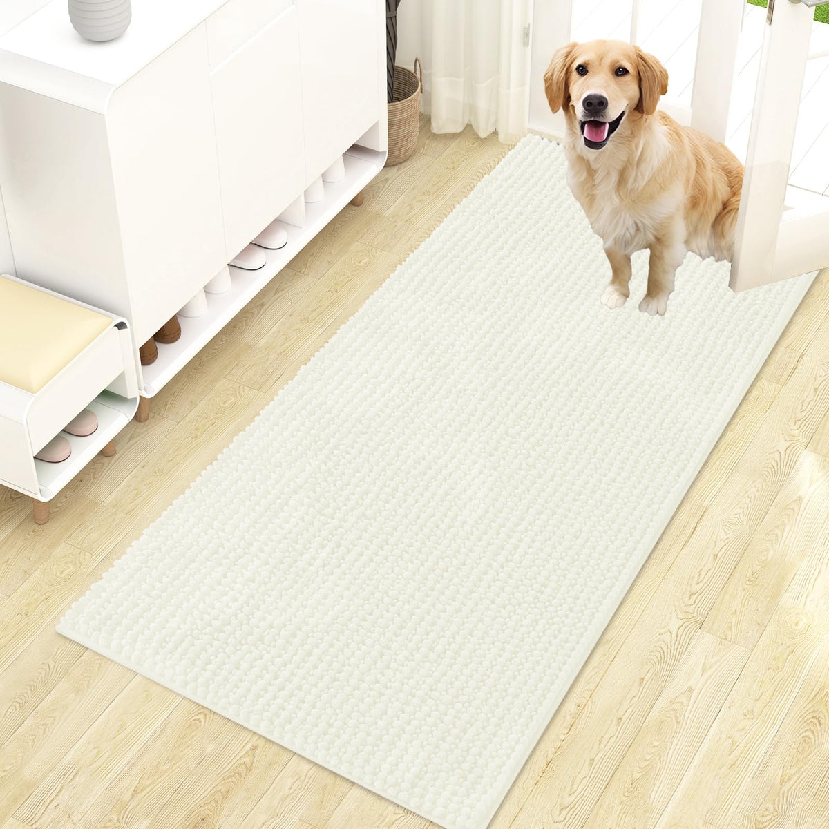 OLANLY Pet Bed Mat in 47" X 24", Ivory