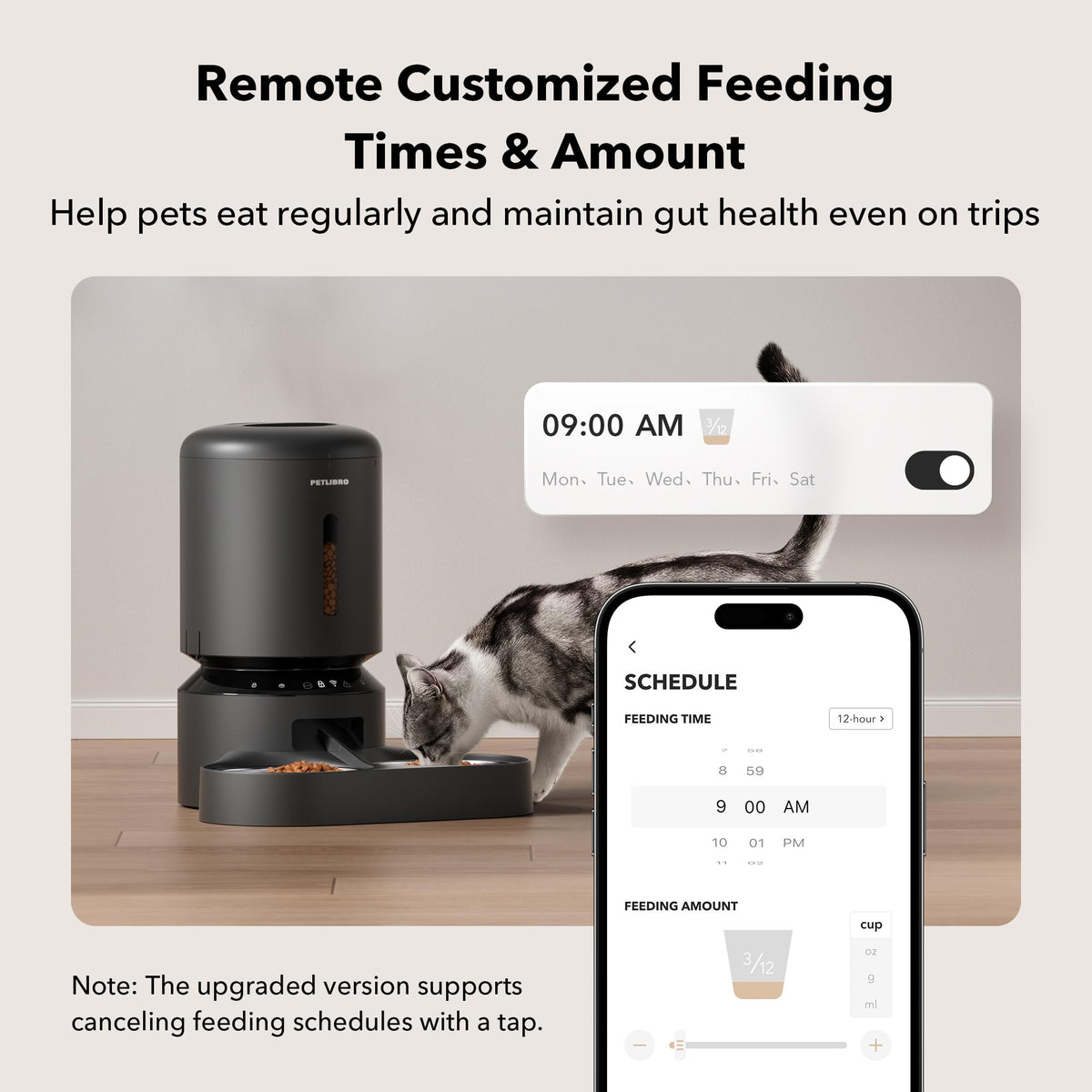 PETLIBRO Pet Feeder in Dual Tray with WiFi, Black