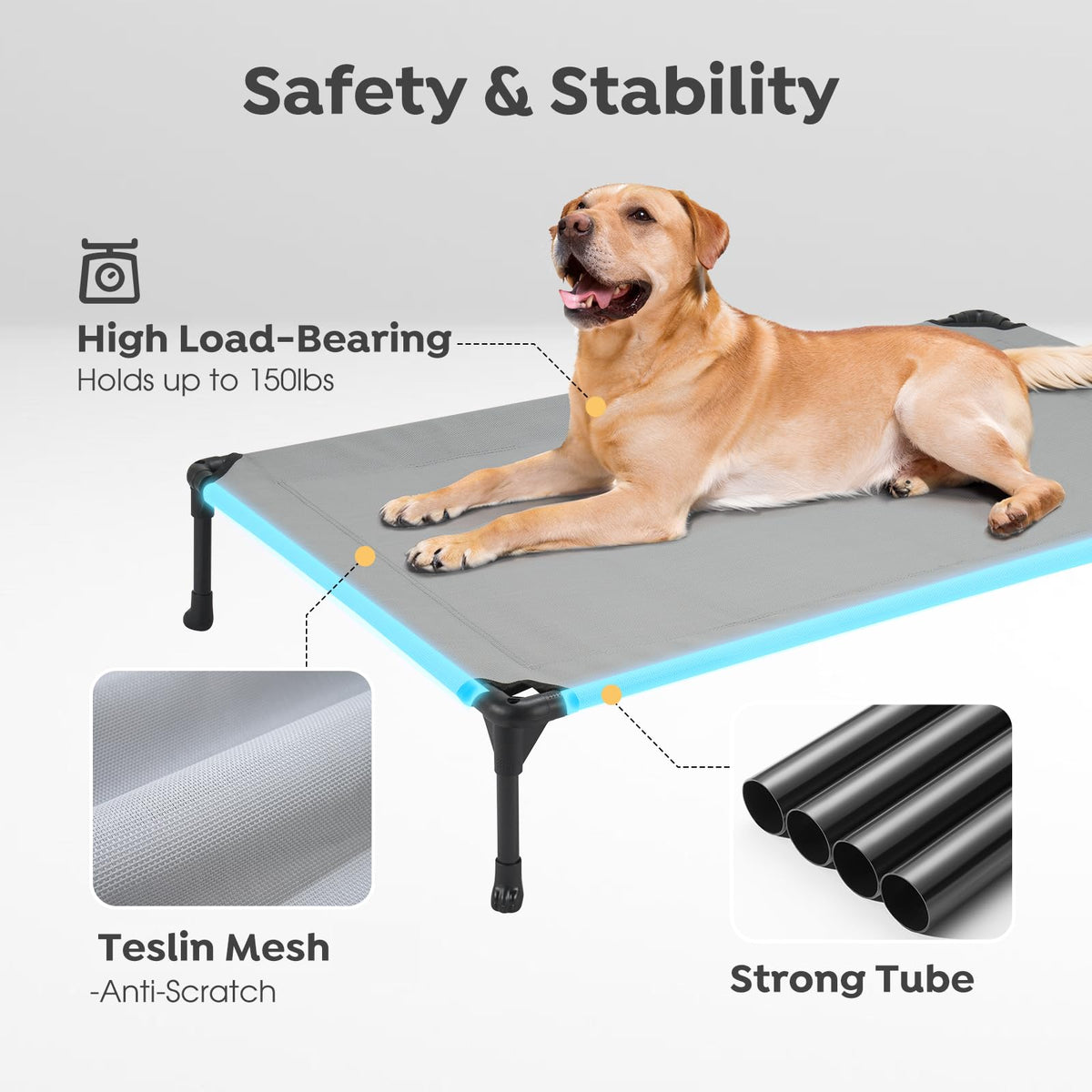 Veehoo Pet Bed Mat in 42.0"L x 30.0"W x 7.0"Th, 2Packs- Grey