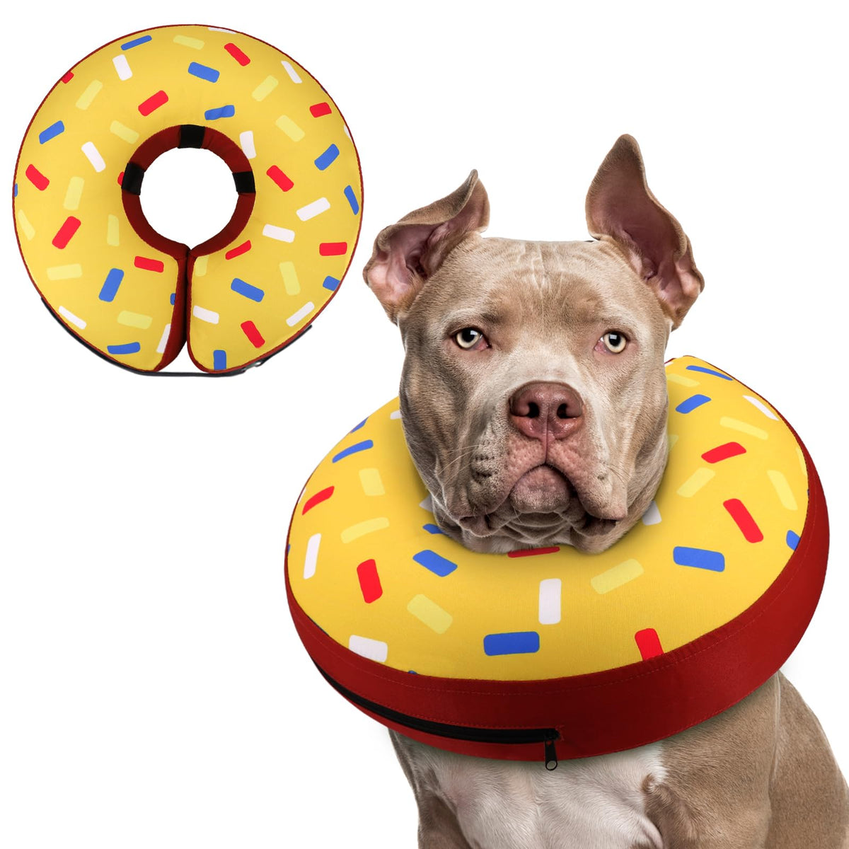 Supet Animal Recovery Collar Cone in XXL(Neck 18.5"-23.5"), Donut Yellow