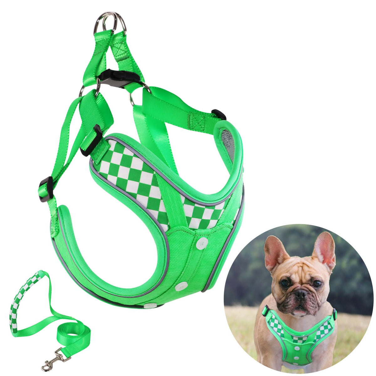 SAEGYPET Animal Harness in Medium, Green (denim)
