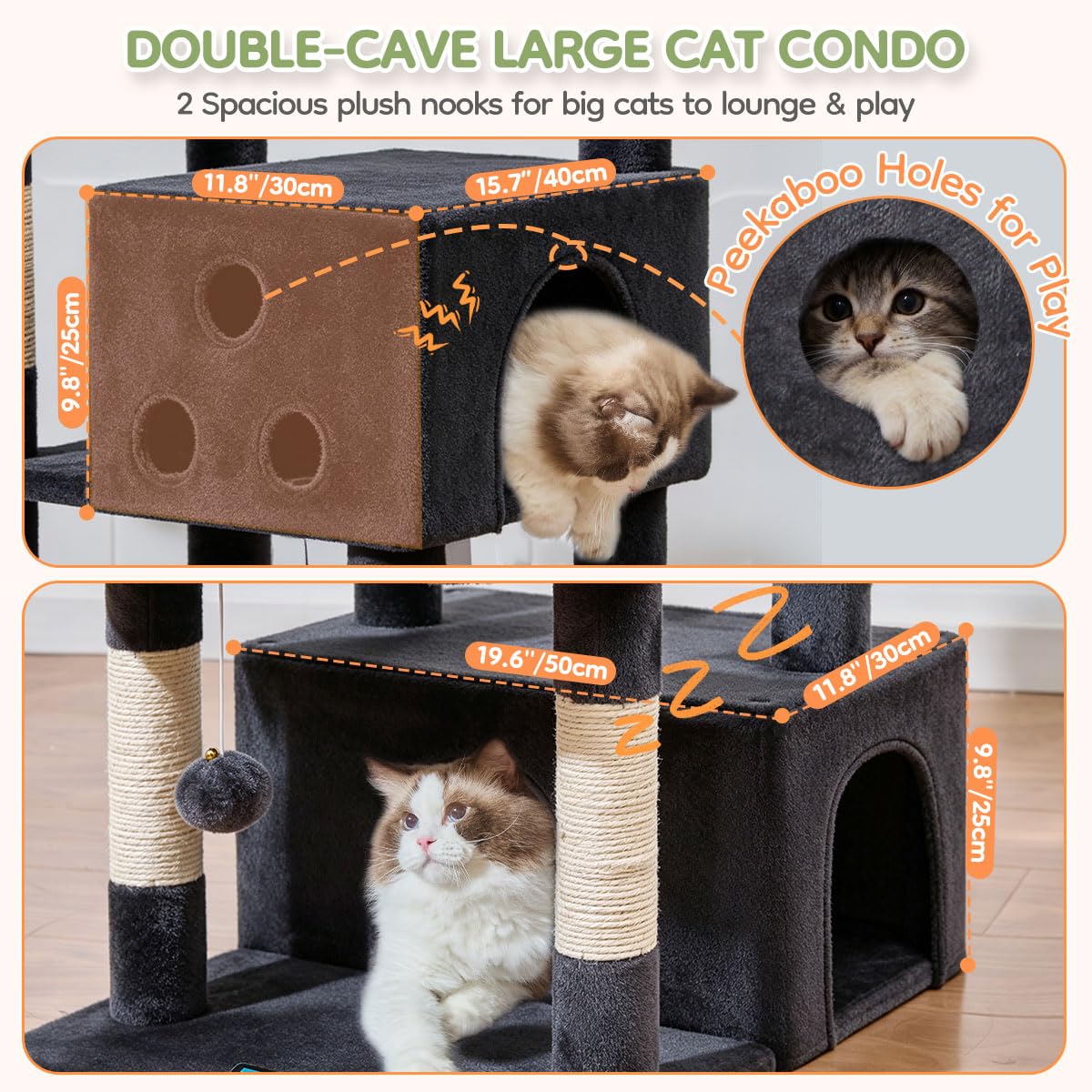 Taoqimiao Pet Activity Structure in 79 inch, Smoky Gray