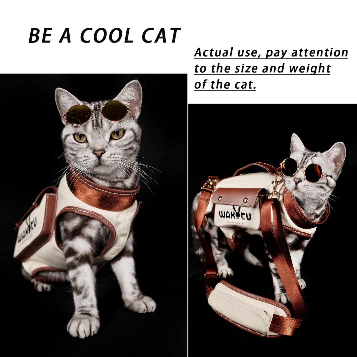 wakytu Animal Harness in Large(11-16 LBS), 1.0 White