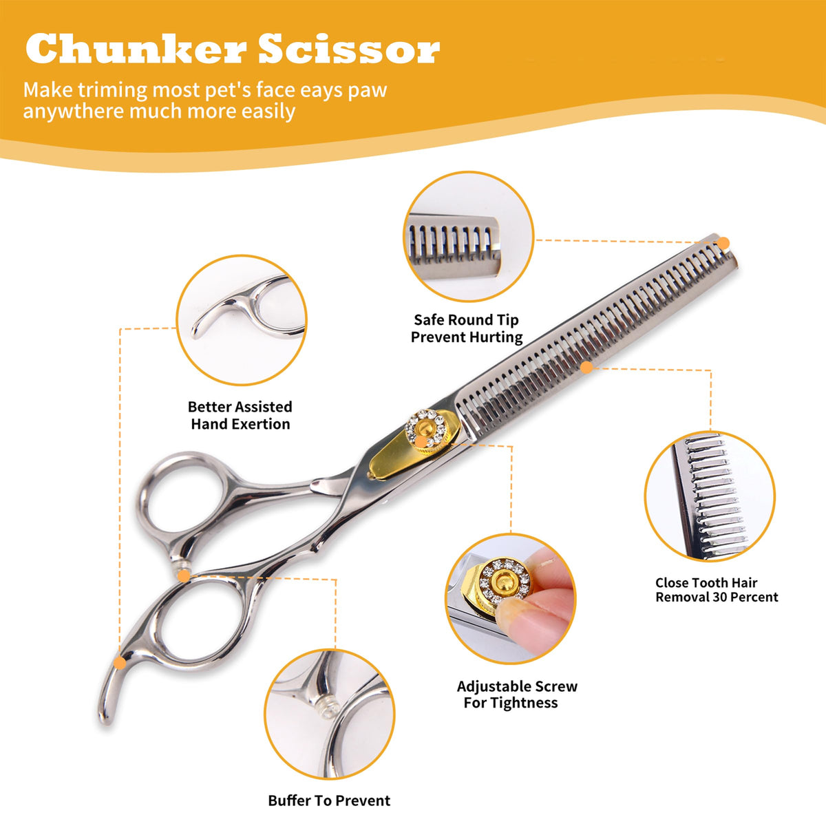 hyzrqwyw Scissors in 4 pieces - Professional Kit, Silver