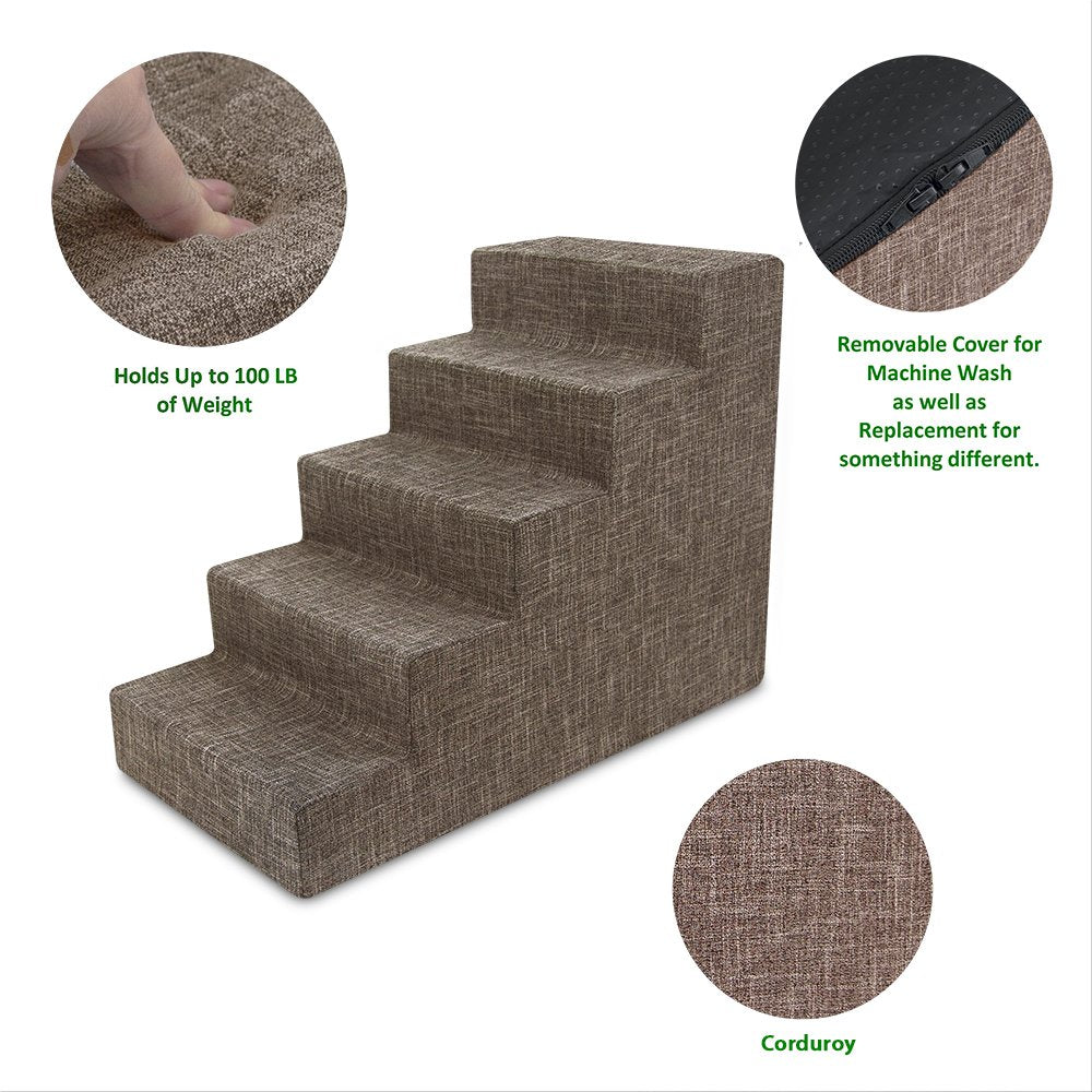 Best Pet Supplies Animal Stair in H: 22.5 Inches, Brown Linen