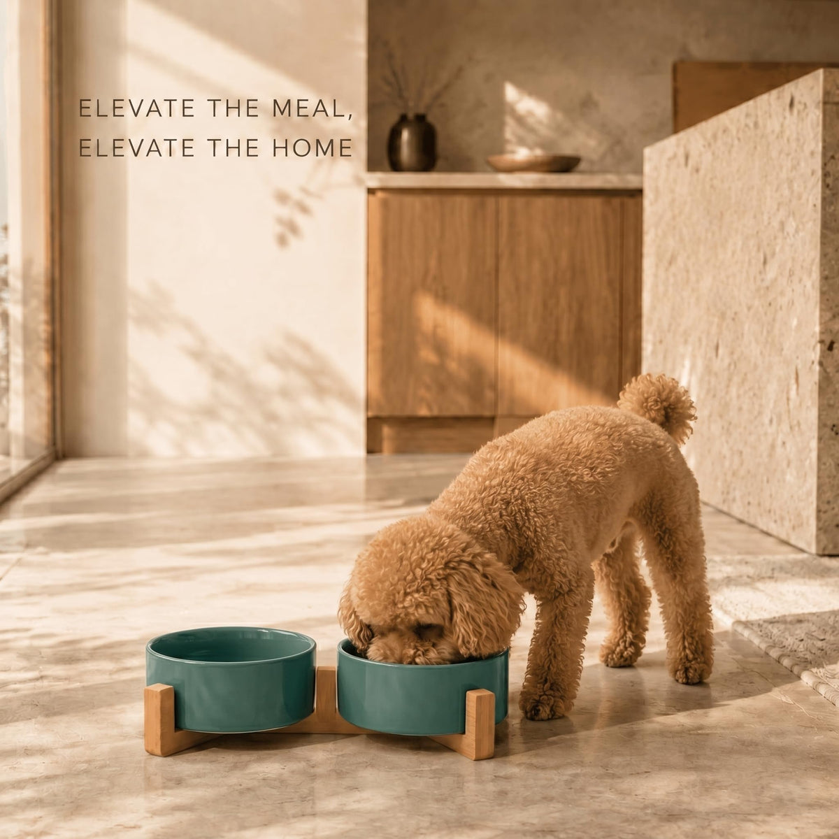 SPUNKYJUNKY Pet Feeder in 1.7 cups, Light Green × 2