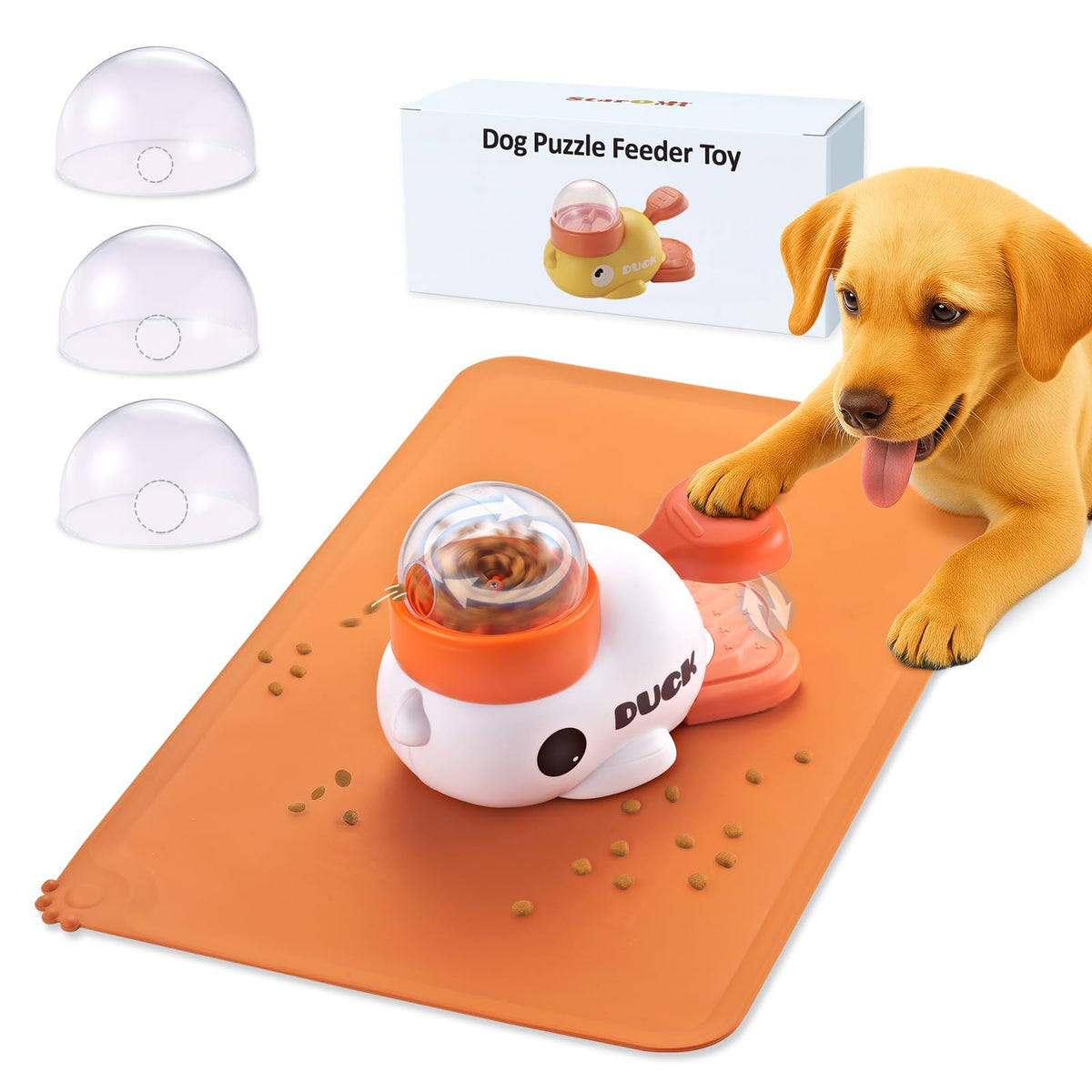Star&Mi Pet Feeder in Duck-White With Mat