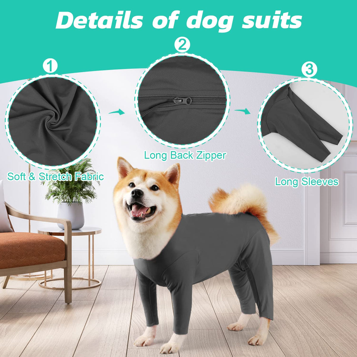 Etdane Pet Apparel in X-Small, Grey