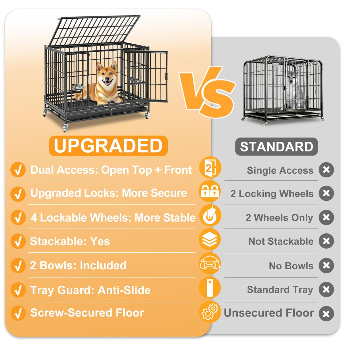 Homey Pet Animal Cage in 36.6"L x 22.4"W x 29.1"H, Black
