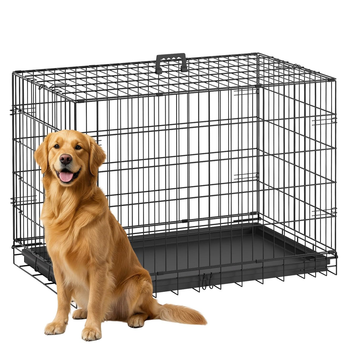 FDW Animal Cage in 36.0"L x 22.0"W x 24.0"H, Dark Black