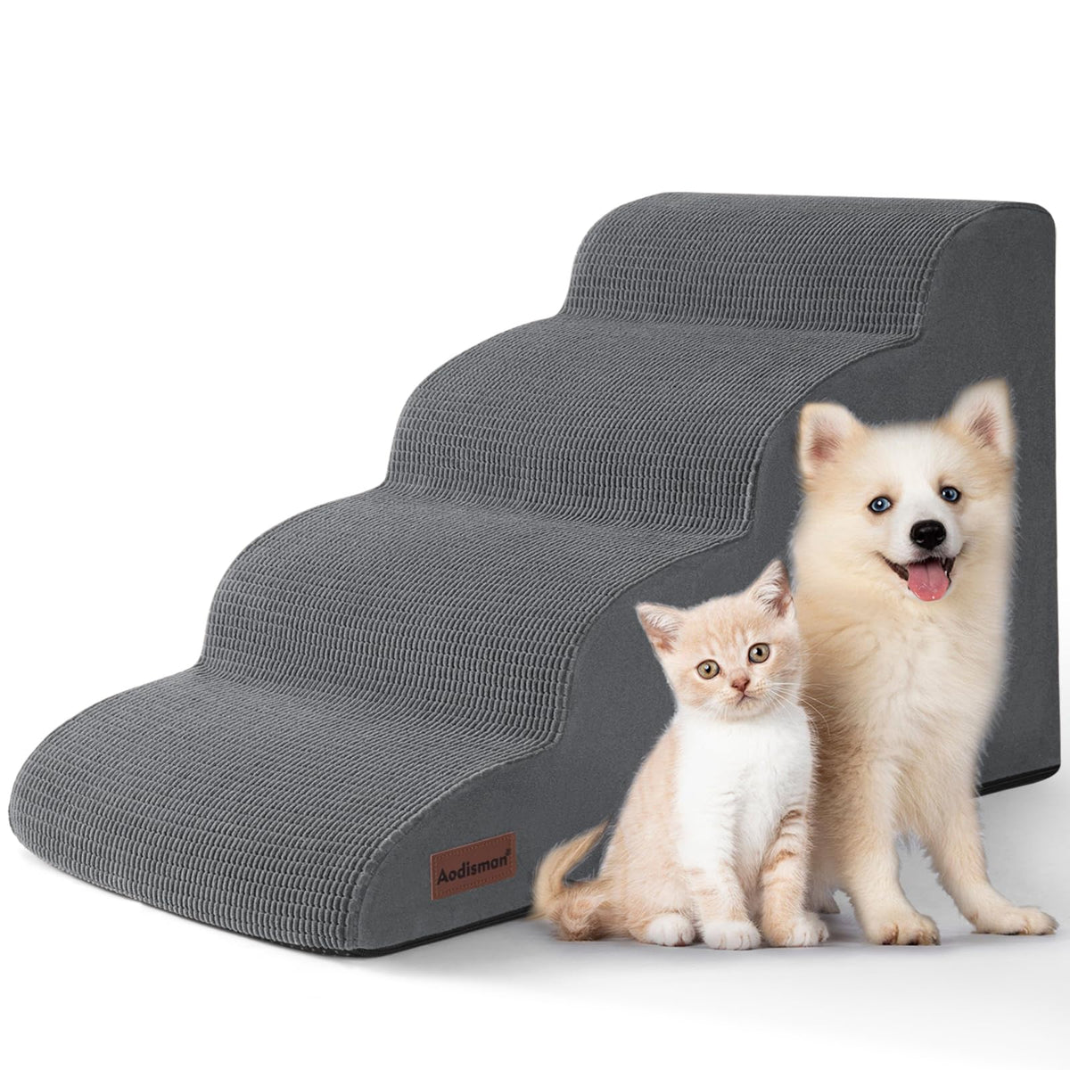 aodisman Animal Stair in Standard 4-Step 17.4"H, Grey