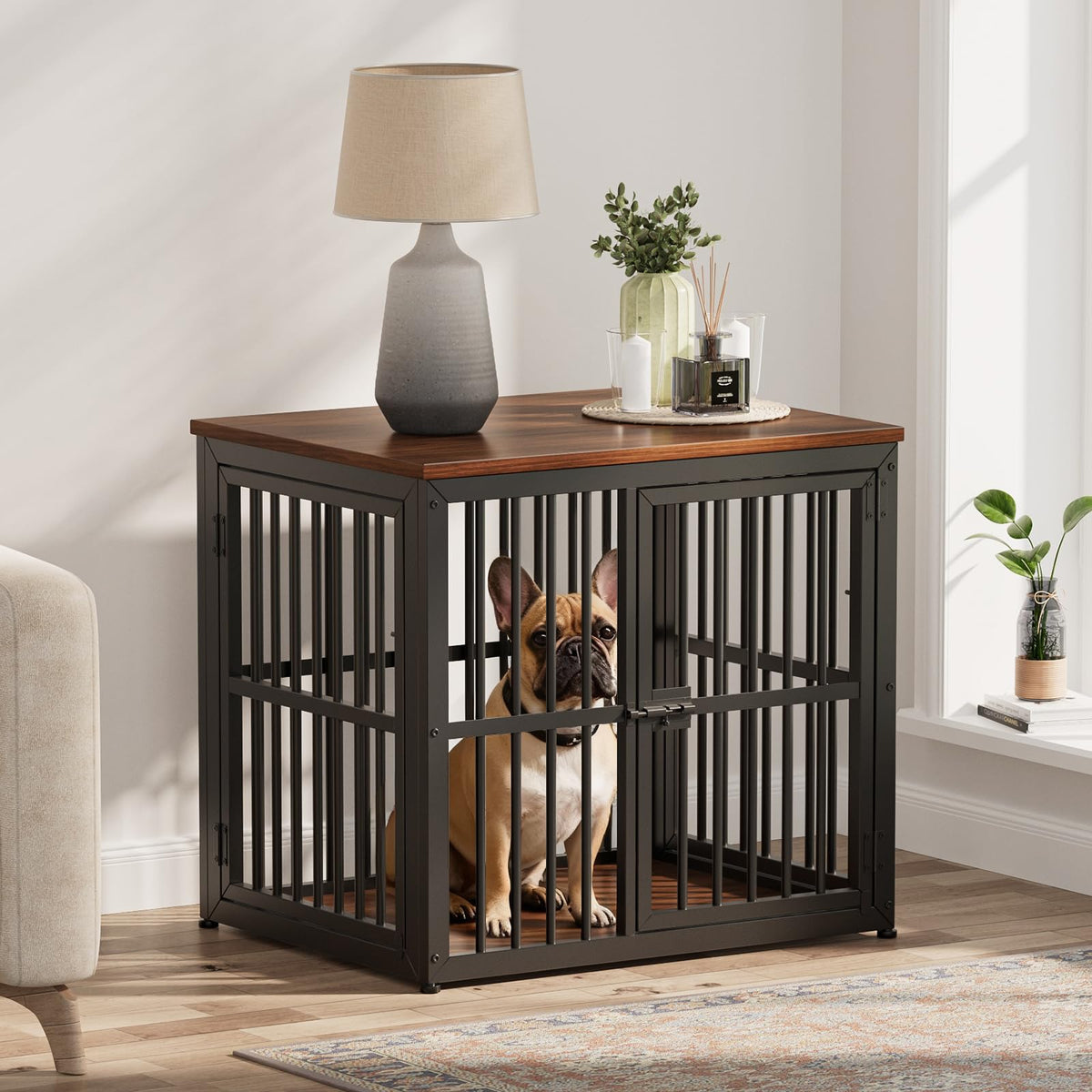 Lyromix Animal Cage in 26.9"L x 20.9"W x 24.0"H, Walnut